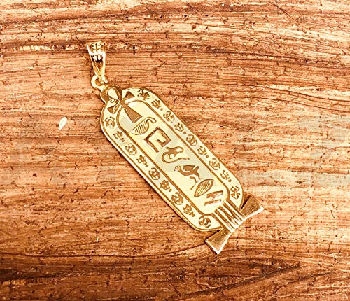 Egypt Custom Ankh Personalize 18K Gold Cartouche Pendant Charm Up to (6 Characters) BY AYALZ Egypt Custom Ankh Personalize 18K Gold Cartouche Pendant Charm Up to (6 Characters) BY AYALZ