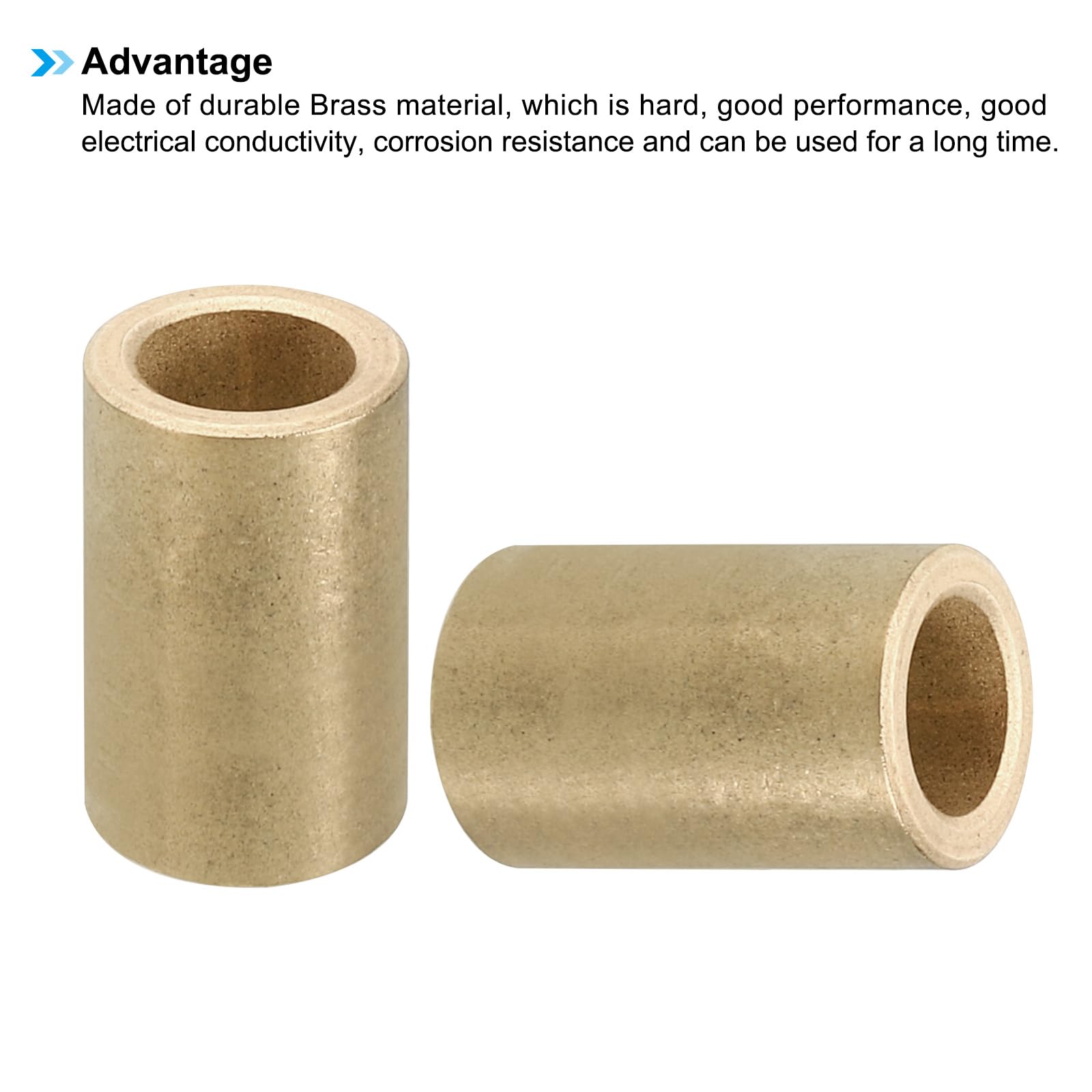 PATIKIL M8 Brass Spacers, 5 Pcs Metal Spacer Brass 8mm ID x 12mm OD x 20mm L Brass Spacers Screw Standoff for 5/16 Inch or M8 Screw - Image 4