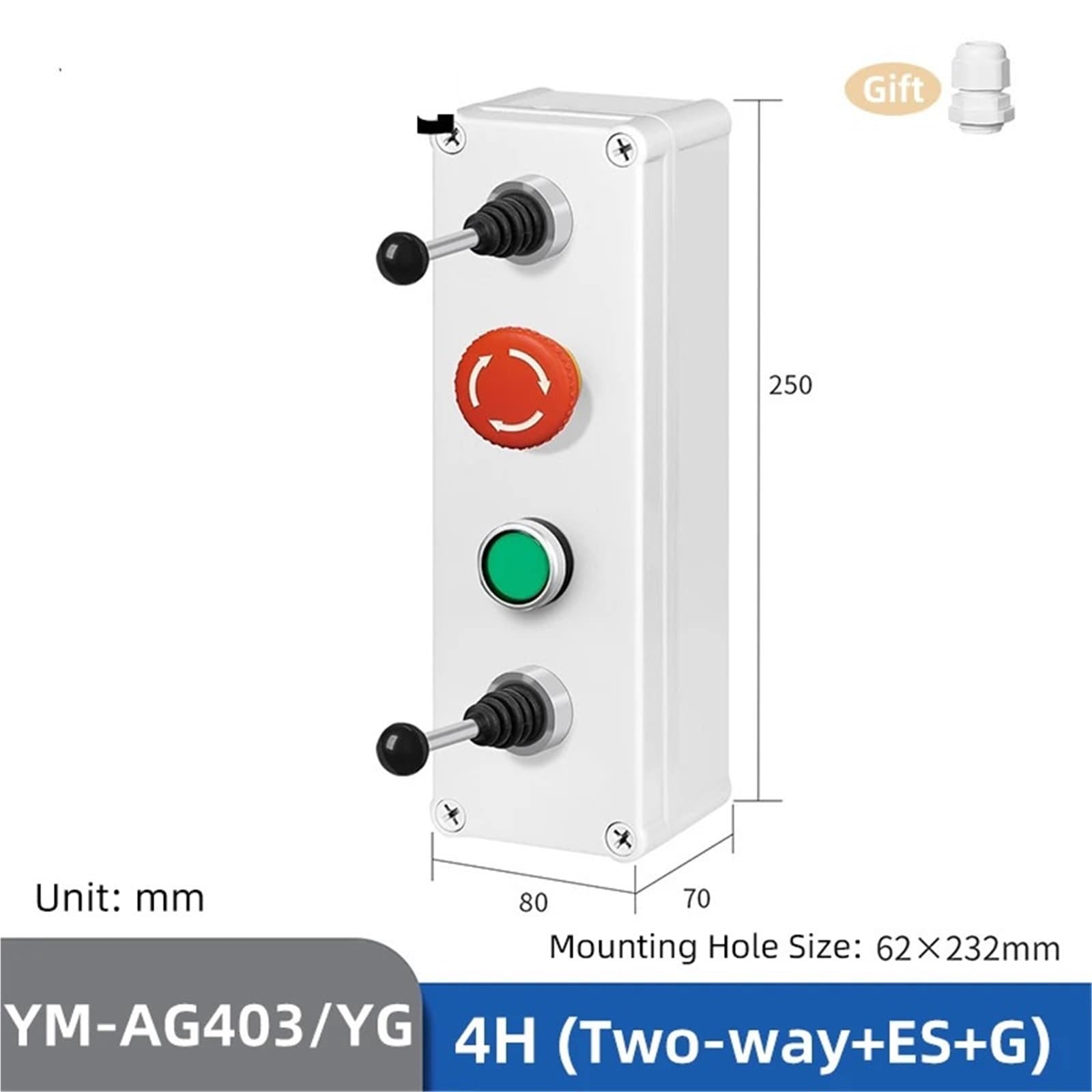 Interruttore incrociato Joystick Scatola di controllo Controller principale Manopola a pulsante a quattro vie a due vie Avanti Indietro Palmare