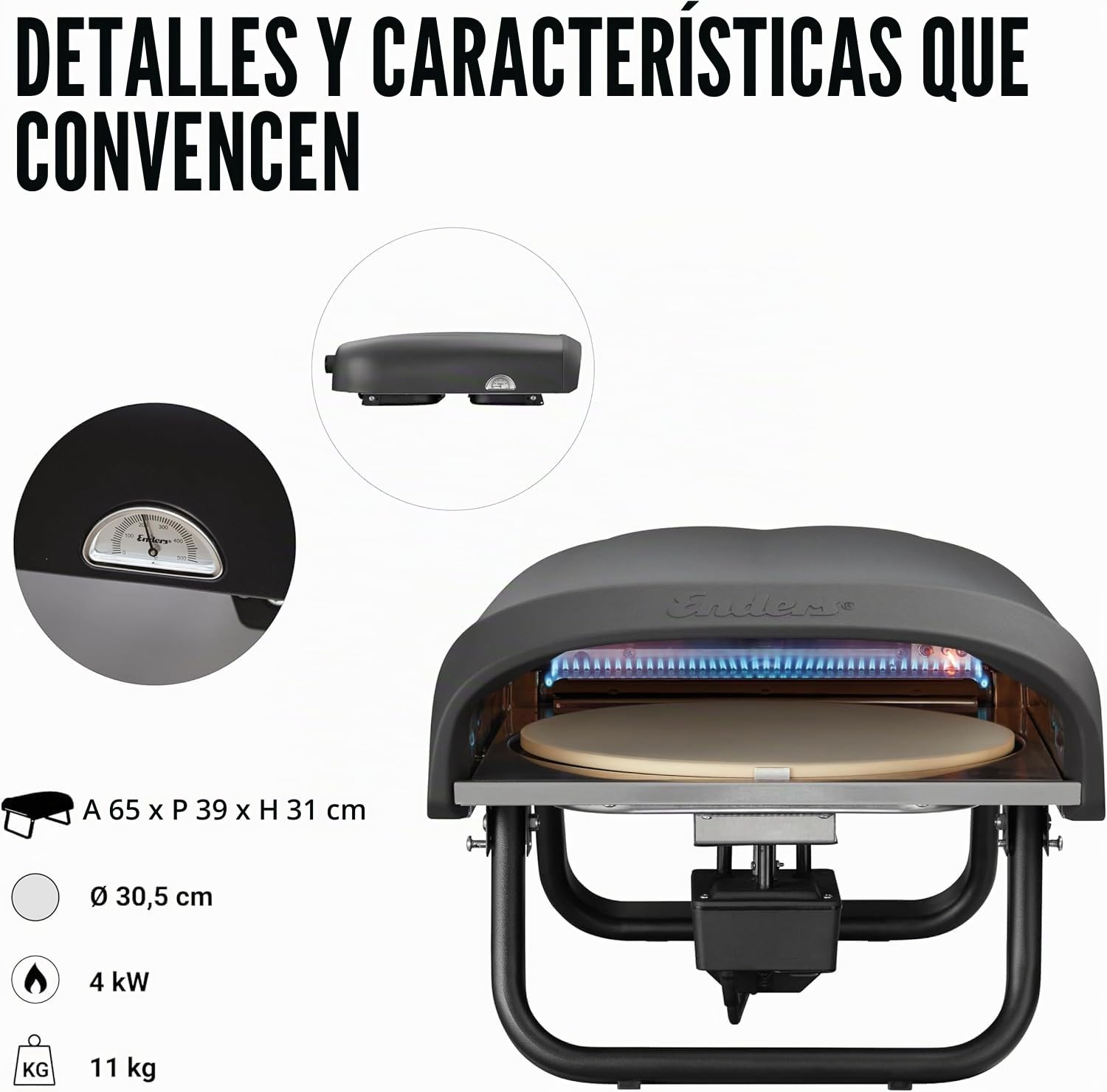 Enders Horno para Pizza a Gas Paco Rotate #3131633