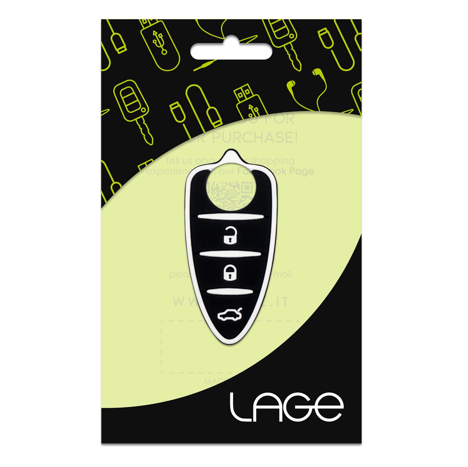 Alfa Romeo Mito Giulietta Brera 159 Silicone Key Case Replacement 3 Button Black White