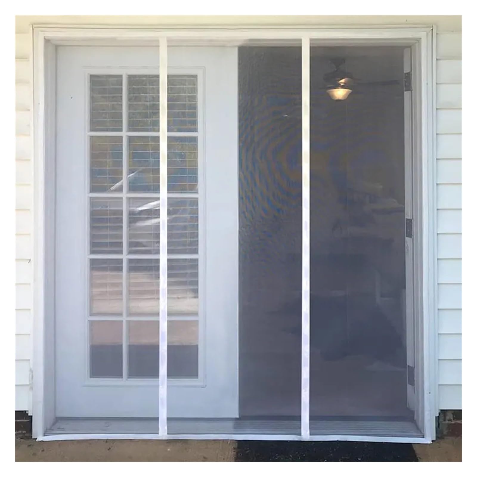 Trryuip Width 180Cm Door Fly Screen White Magnetic Door Screen Mosquito Net Customized Size Invisible Mesh Summer Insect Proof Automatic Closing Curtain
