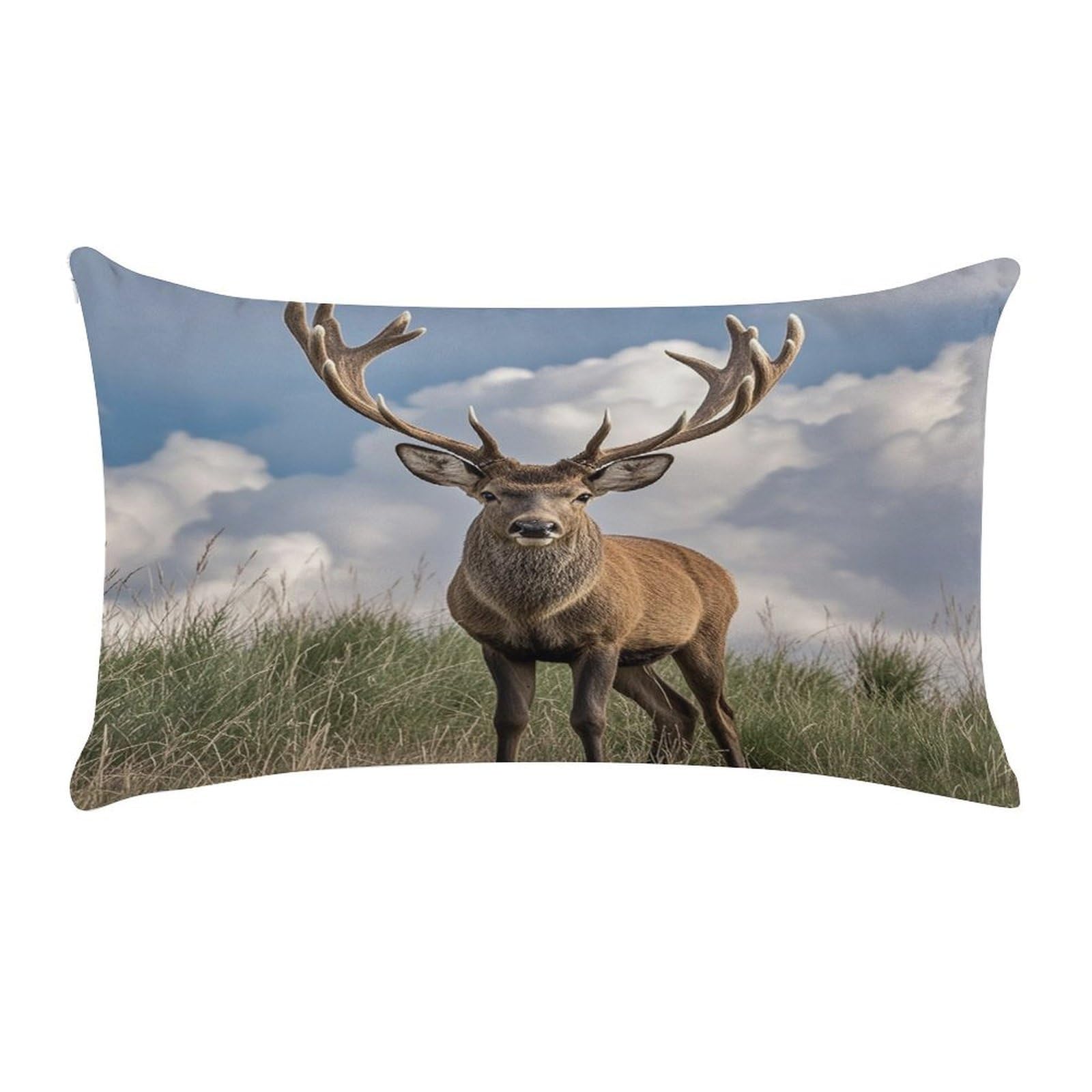 Elk Pillow Case Decorative Rectangle Throw Pillow Cover Soft Plush Pillowcase Cozy Cushion Case Modern Pillow Sham Cushion Cover for Bedroom Sofa Couch 20 X 12 Inch