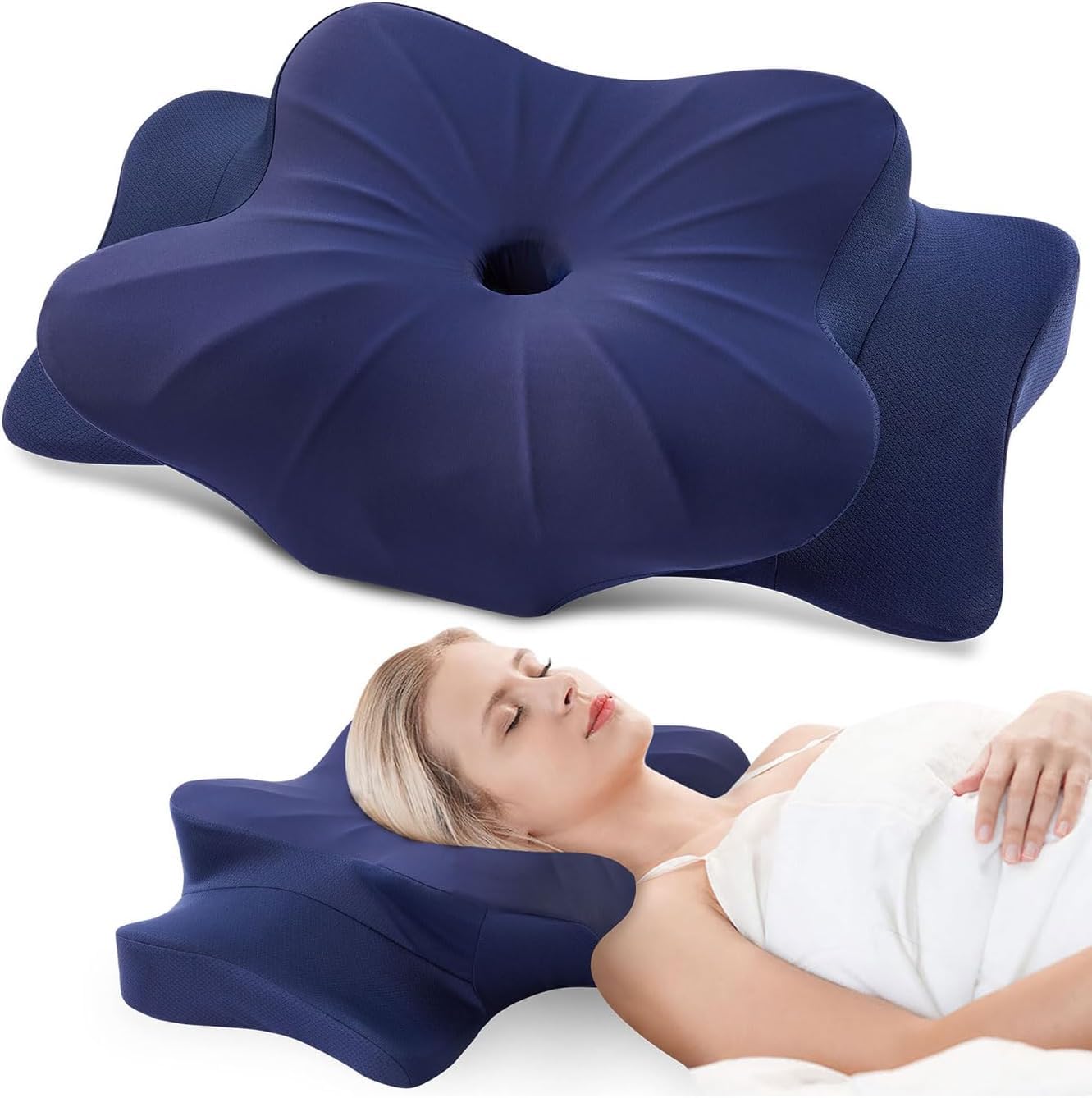 DONAMA Cervical Pillow for Neck Pain, Ergonomic Memory Foam Contour Pillow