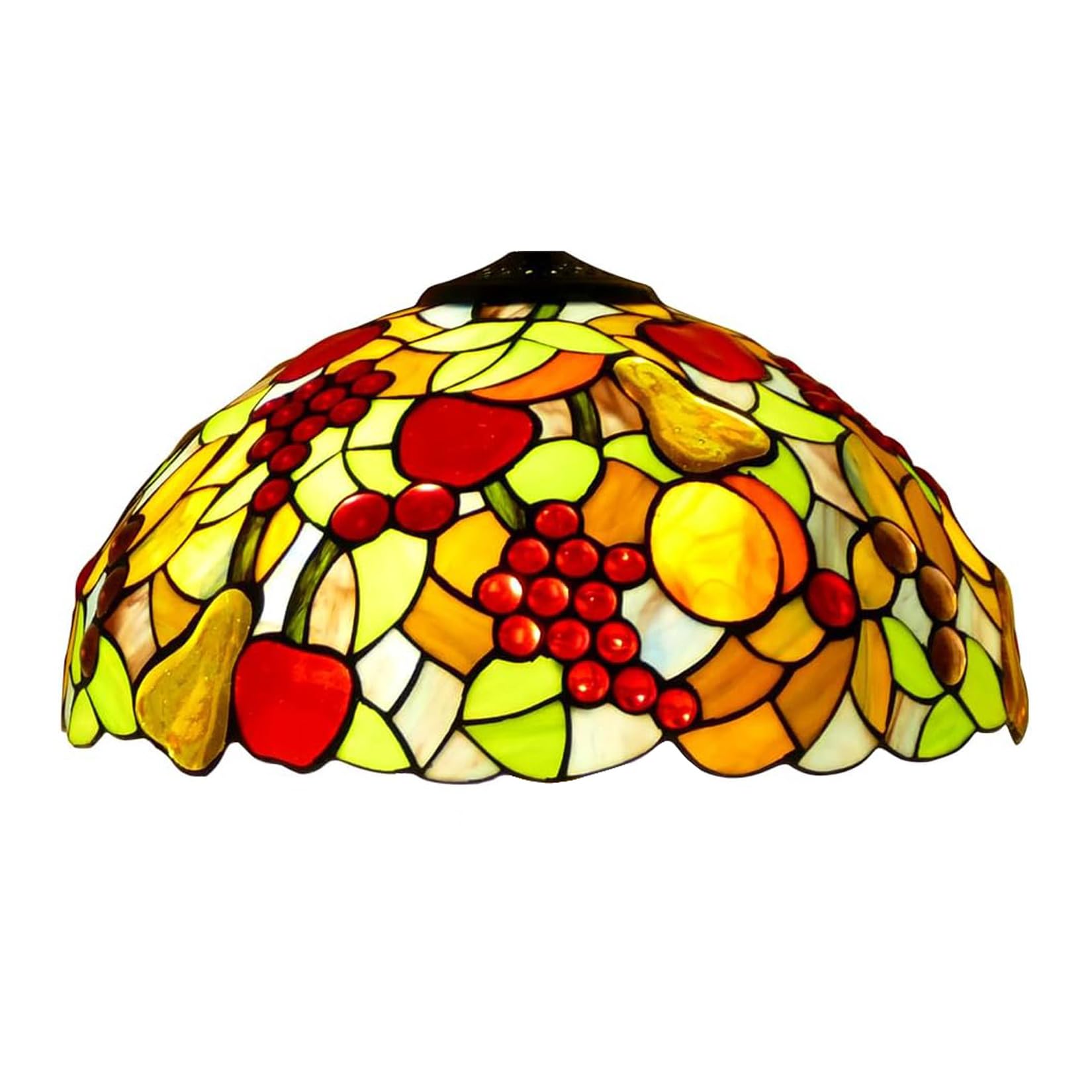 SaryEdge 16 Inch Dragonfly Lotus Lamp Shade Replacement Only Tiffany Style Stained Glass Lampshades Pastoral Floral Cover for Floor Lamps Table Lamps Desk Reading Lamps Indoor Decorati，Fruit