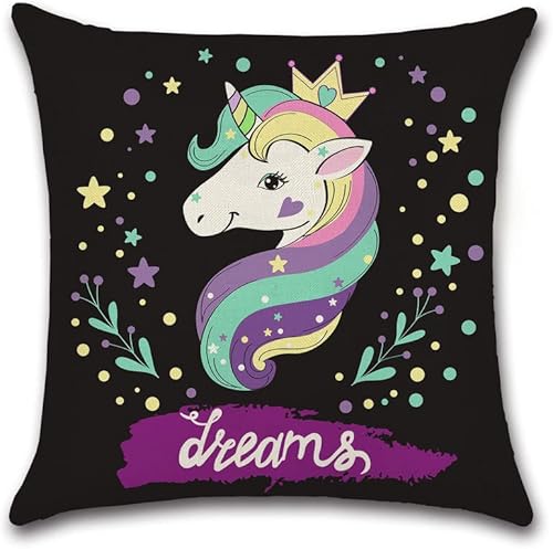 Cuppqq Throw Pillow Covers Unicorn Pop Art Pillow Cover Square Pillow Case Cushion for Home Decor Sofa Couch 18x18 Inch Pillowcase