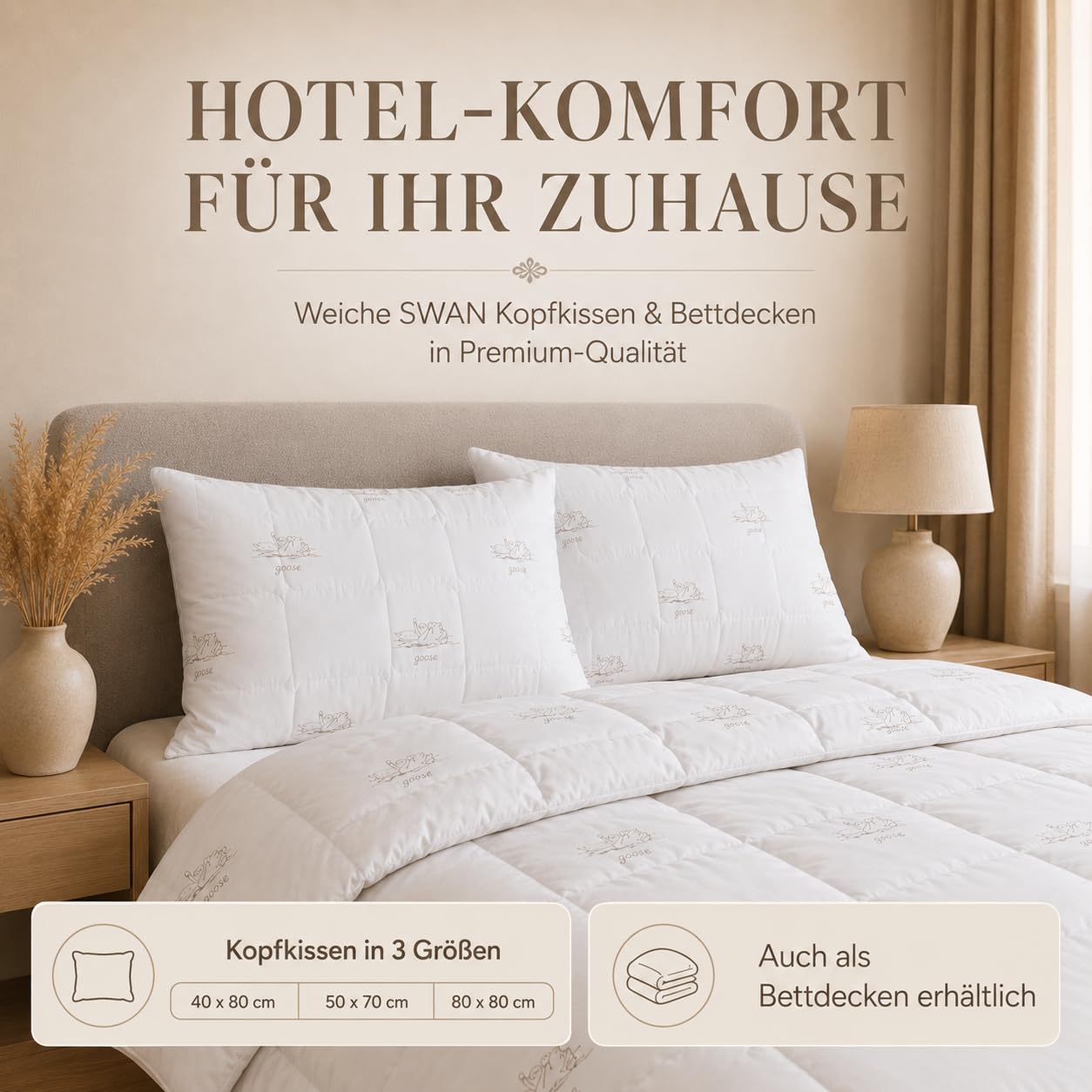 sei Design Kopfkissen 80x80 [ 2er Set ] Schlafkissen atmungsaktiv - gefüllt mit luxuriöse Mikrofaser- Kissen 80x80 Doppelpack - Sofa-Kissen Zierkissen für Couch Bett - waschbar Antiallergisch