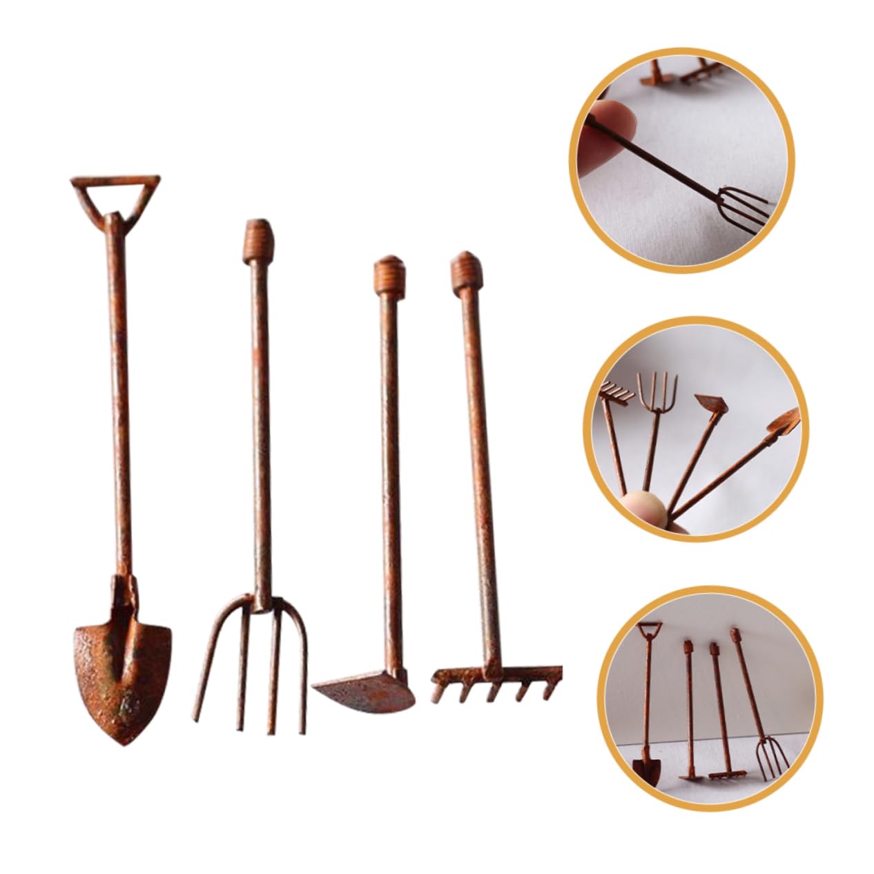 iplusmile 4 Set Strumenti Per Piante Grasse Arredamento Attrezzi in Miniatura Da Giardino Delle Fate Mini Attrezzo Da Giardinaggio Kit Di Attrezzi Per Bonsai Lega Di Zinco 4 Pezzi * 4