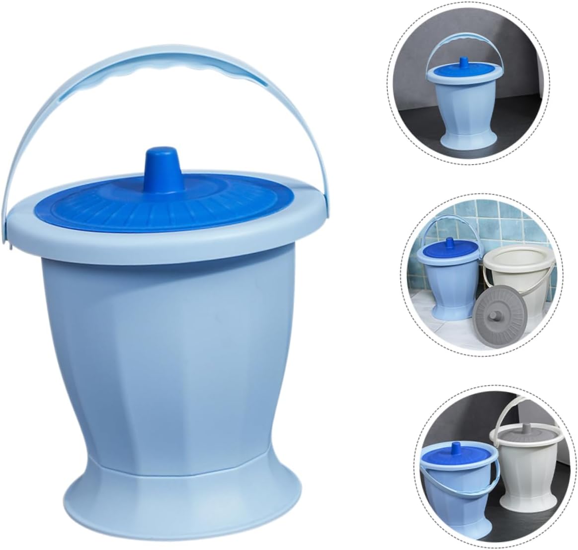 Portable Urine Bucket Lid Handheld Chamber Pot for Adults and Boys and Girls Convenient Travel Toilet for Camping and Home Use Plastic Spittoon for Bedroom and Outdoor