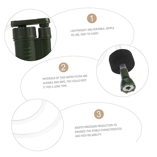 Miniatura 2 de Bomba de filtro de agua portátil de emergencia al aire libre purificador de agua para acampar senderismo y ligero fácil de usar