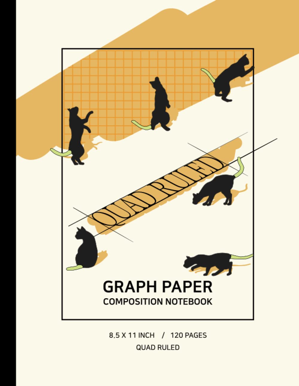 Cat Squad Quad Ruled Graph Paper Composition Notebook: 8.5x11 Inches Quad Ruled 4x4 Composition Notebook Themed by Black Cat Squad. A Great Gift for Students, Kids and Adult