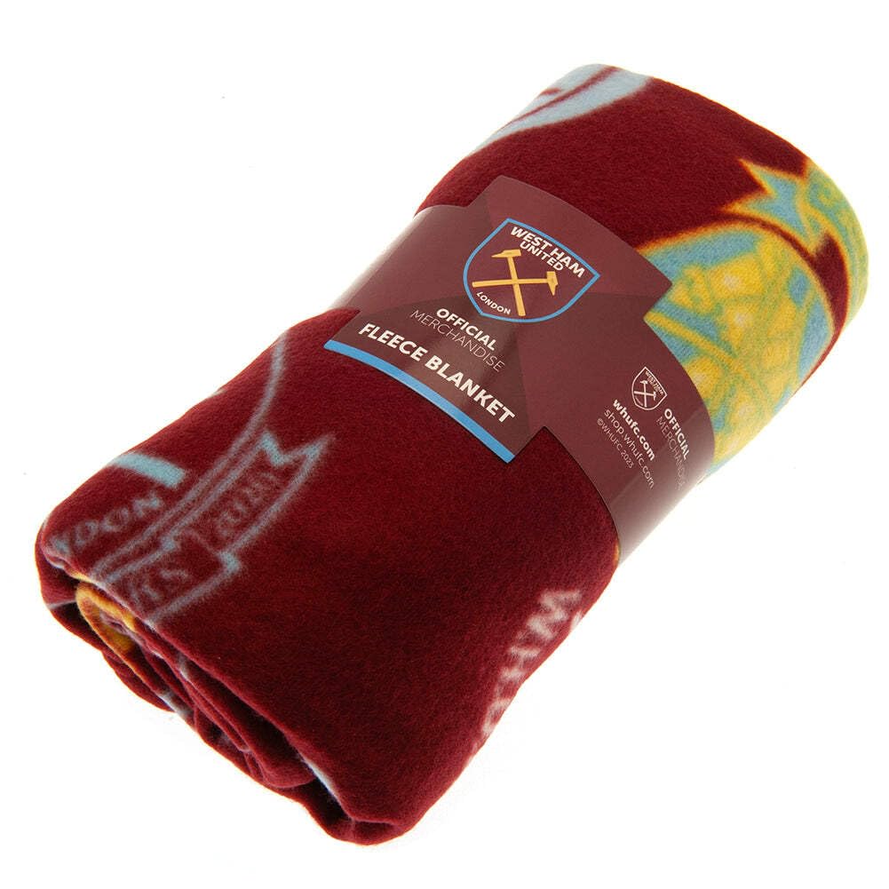 DreamTex West Ham History of Crest Reversible Decke Fleece Wurf - Super sanft bequem gemütlich für Kinder Jungen Fußballfans