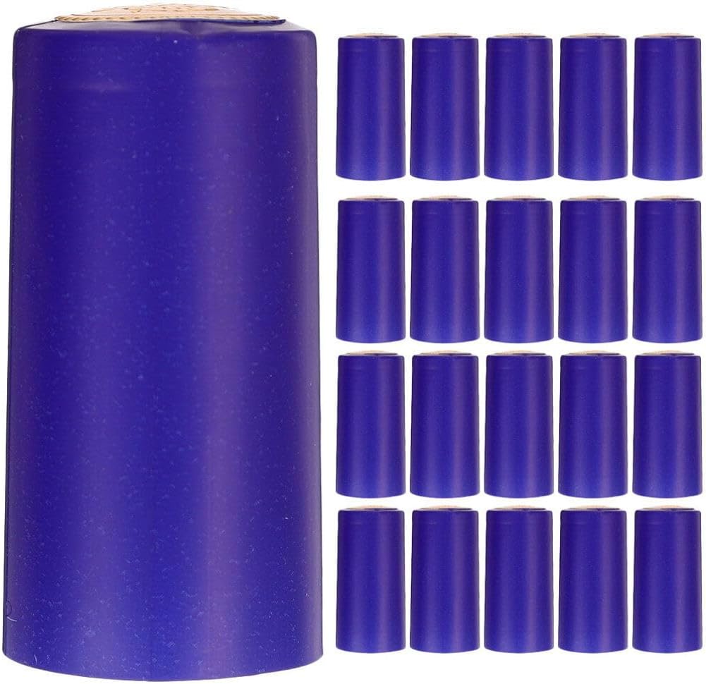 Wine Bottle Heat Shrink Capsules Sealing Caps PVC Blue 30pcs
