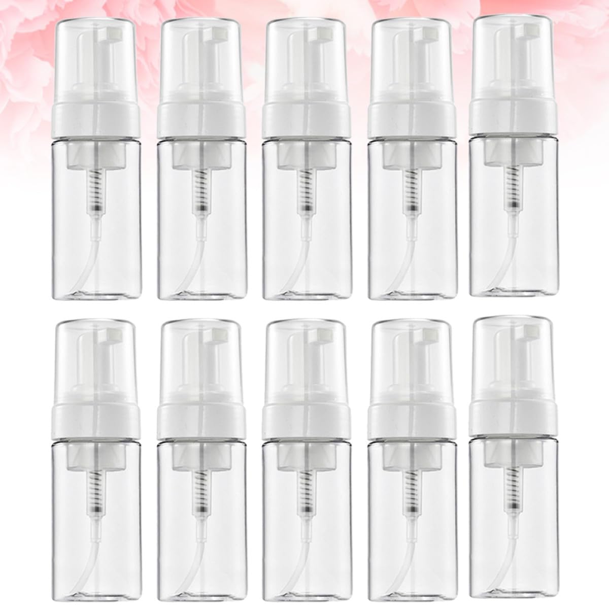 TEHAUX Botellas Espumosas Transparentes 100 Ml 10 Piezas para Subenvase de Maquillaje, Botellas Rellenables Portátiles sin Fugas para Viaje y Uso Diario