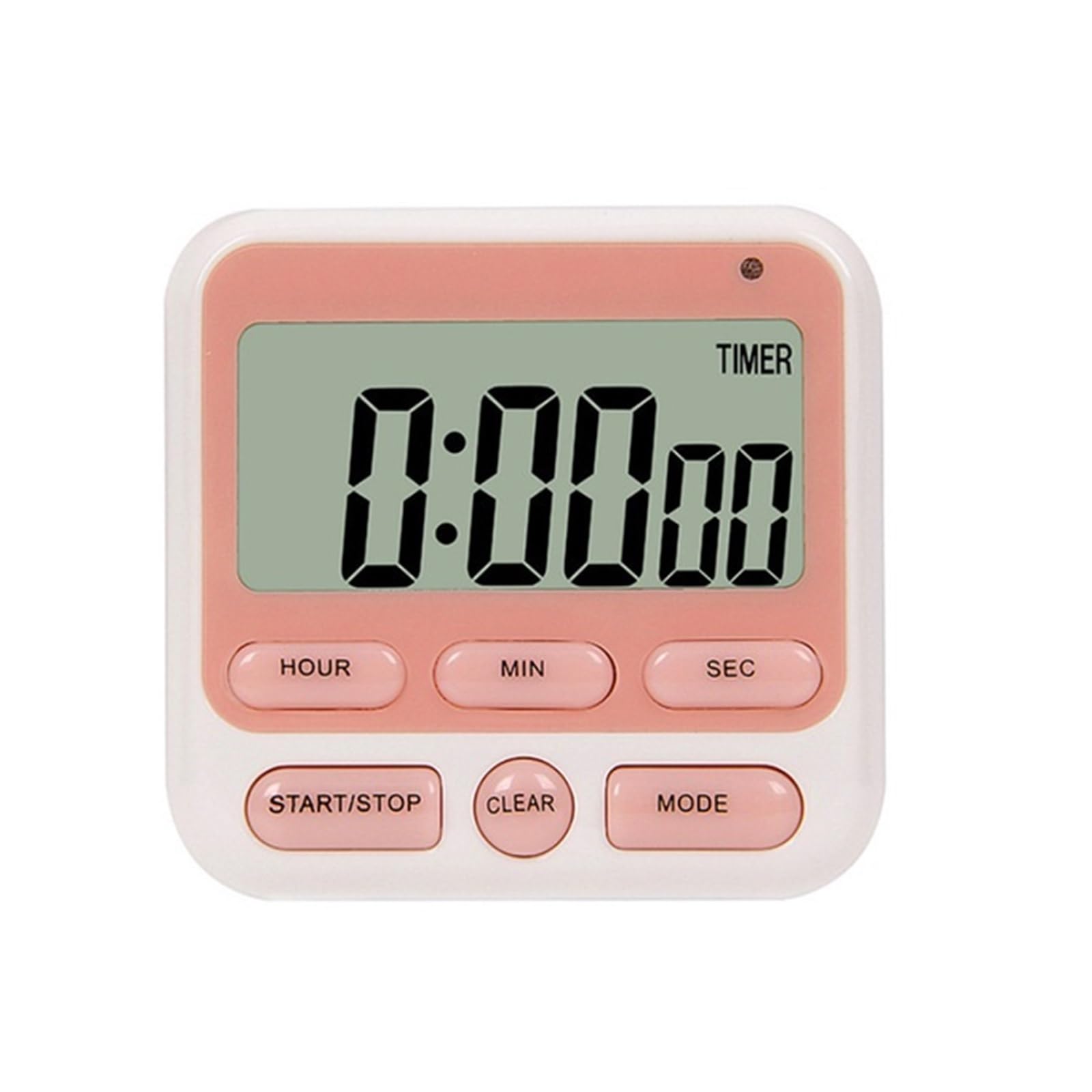 TRDEWR Digital Screen Kitchen Timer Large Display Square Cooking Count Up Countdown Alarm Clock Sleep Stopwatch Clear Display(PINK)
