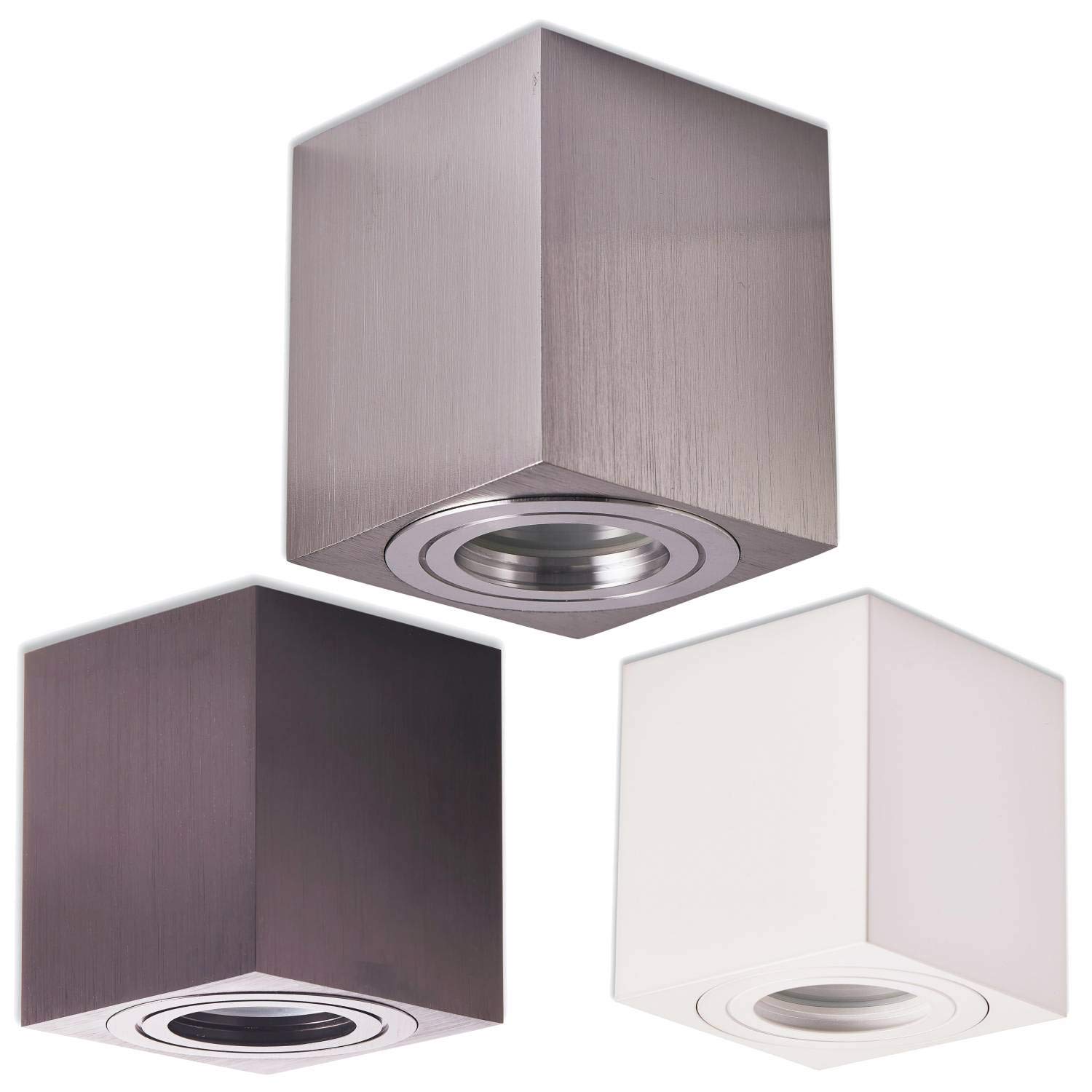 Trano LED luz de superficie luz de superficie montado el foco GU10 230V blanco 5 vatios blanco cálido - superficie montado - foco IP44 para baño/exterior como luz de techo y foco -