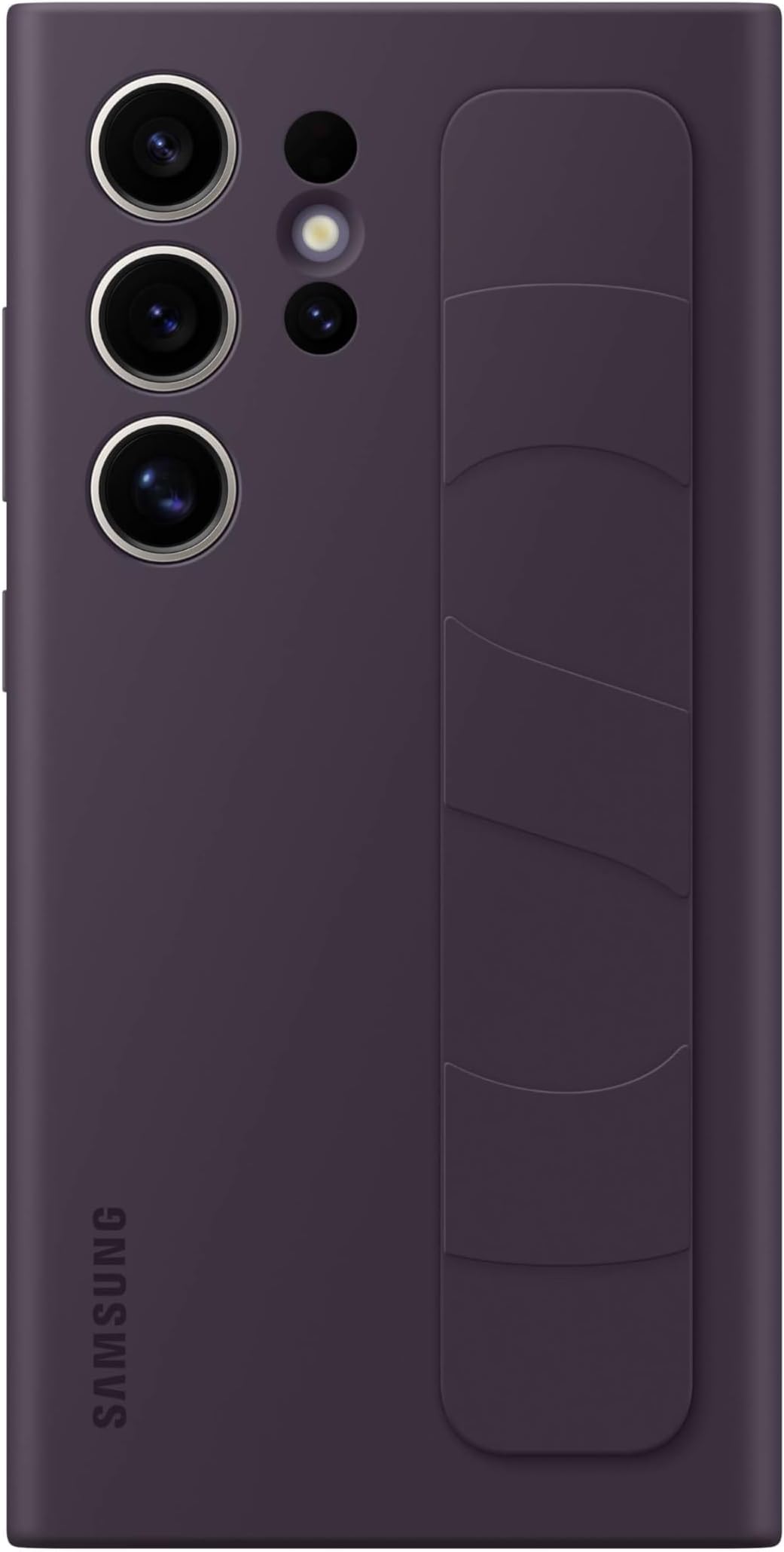 SAMSUNG Galaxy S24 Ultra Standing Grip Phone Case, Protective Silicone Cover with Hand Strap, Kickstand, Durable Design, Soft Touch, US Version, EF-GS928CEEGUS, Dark Violet