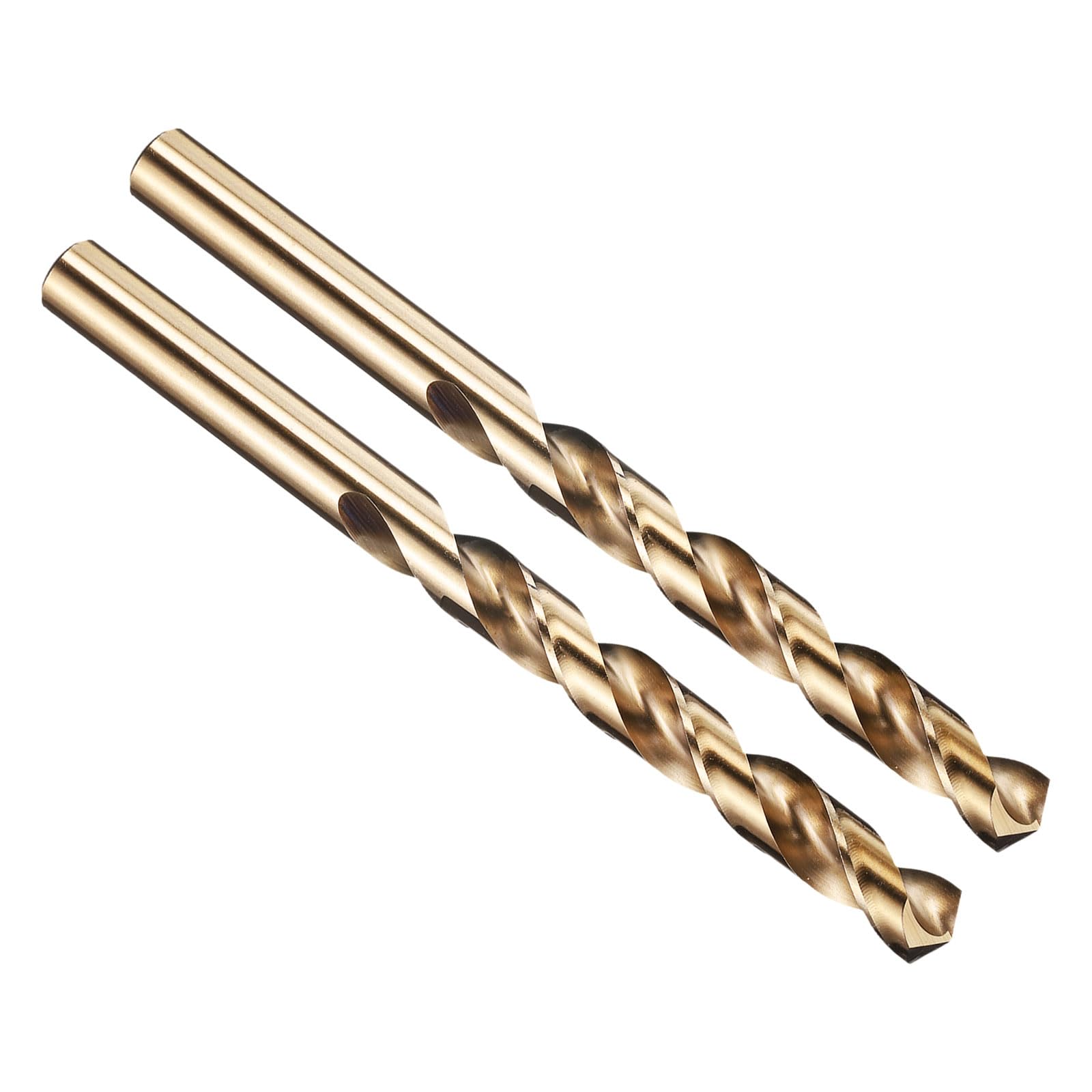 PATIKIL 11.9mm Drill Bit 15/32", Jobber Straight Shank M2 High-Speed Steel 135ยฐ Gold Finish for Stainless Steel Hard Metal - 2 Pack