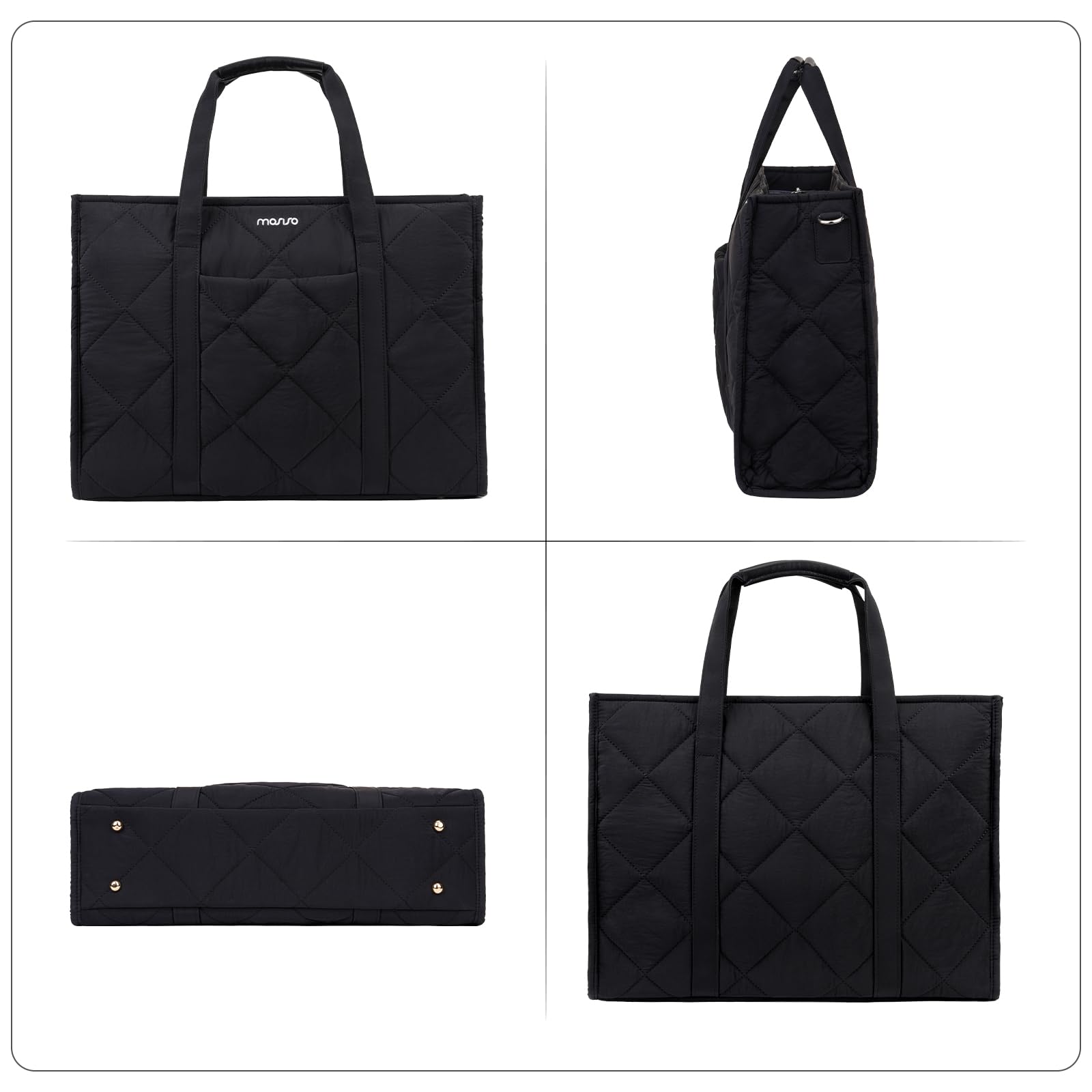 MOSISO Borsa Tracolla Imbottita Laptop Donna,15-15,6 pollici Borsa Laptop | Borse Lavoro Grand Capacita Leggera Casual con Portabicchieri per Insegnanti Infermieri Universita Affari Ufficio Viaggi,Nero
