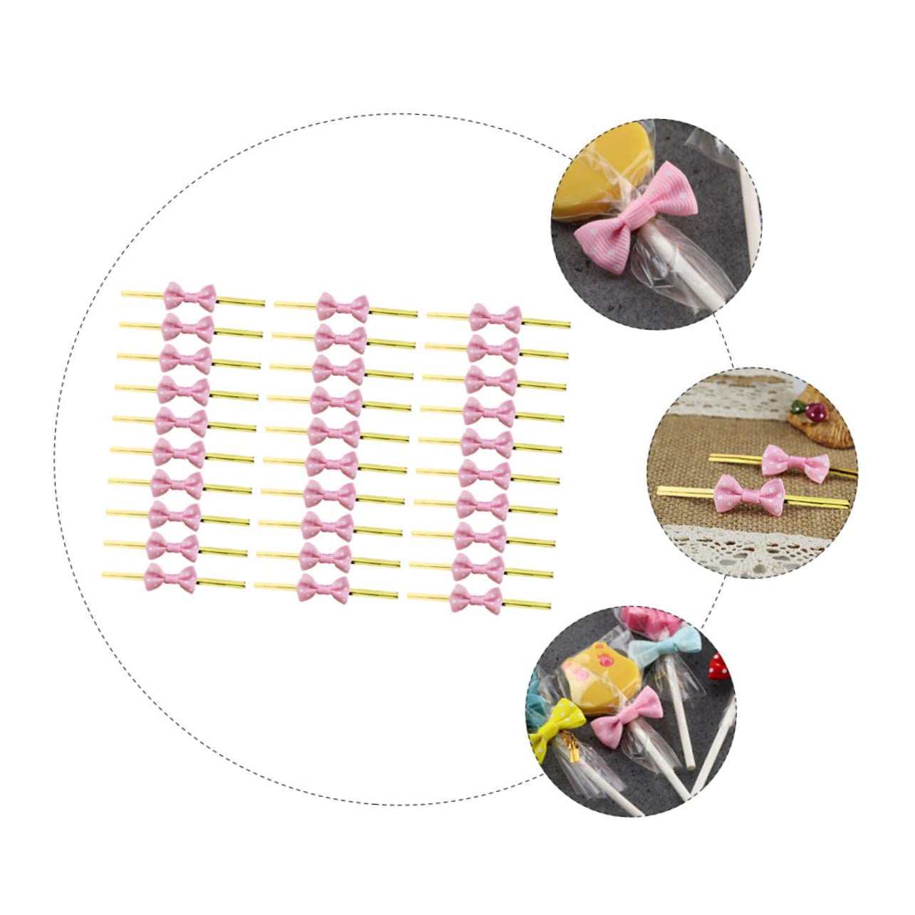 EXCEART 1000 Piezas Corbata de moño Lazos de Cinta para Envolver Regalos Cinta y Lazos decoración Envolver Lazos y Cintas de Sellado de piruletas Boda Bolsa de Dulces Juguete Decorar