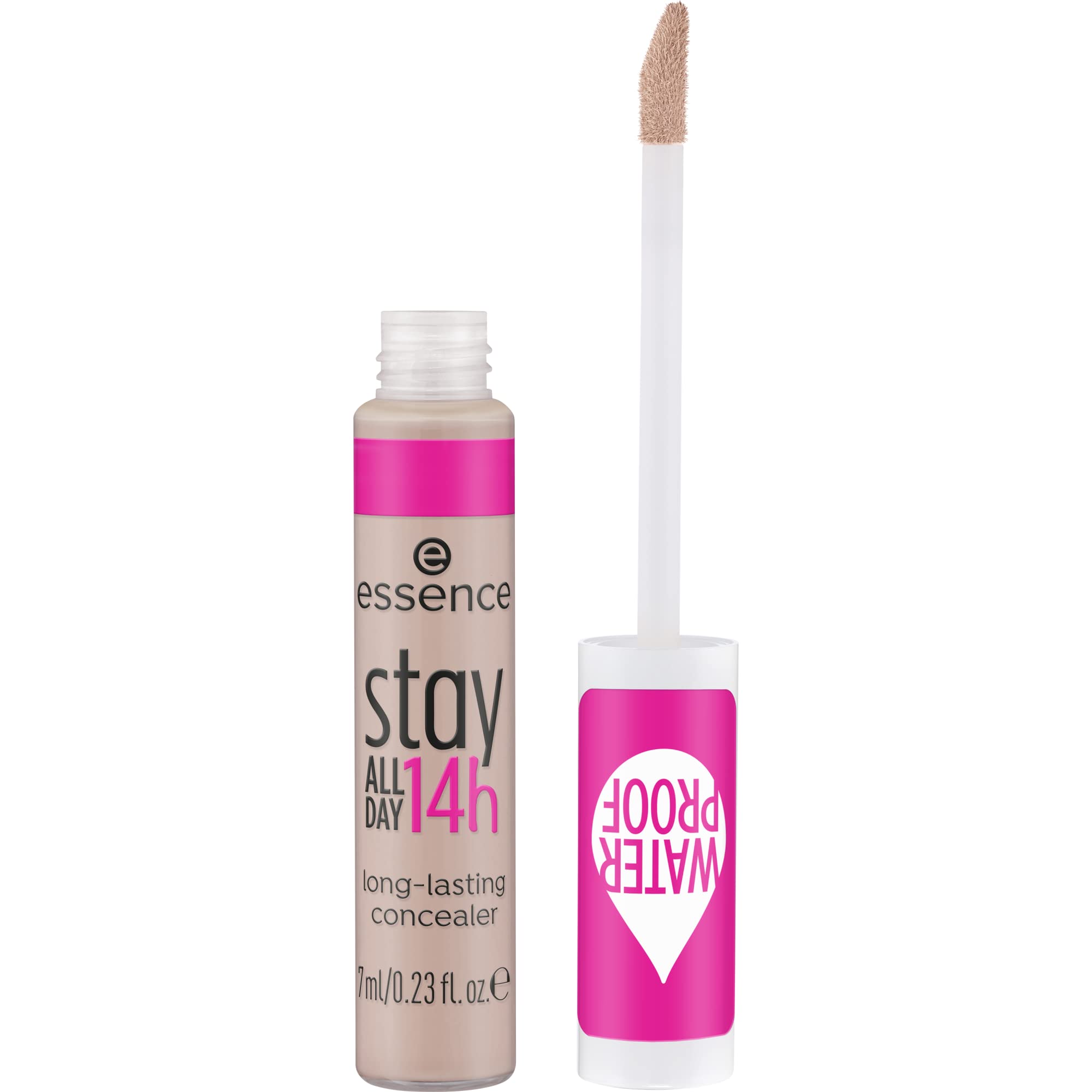 essence stay ALL DAY 14h long-lasting concealer, Nr. 30, Nude, langanhaltend, abdeckend, Expressergebnis, natürlich, matt, vegan, wasserfest, ohne Parfüm, ohne Alkohol, 1er Pack (7ml)