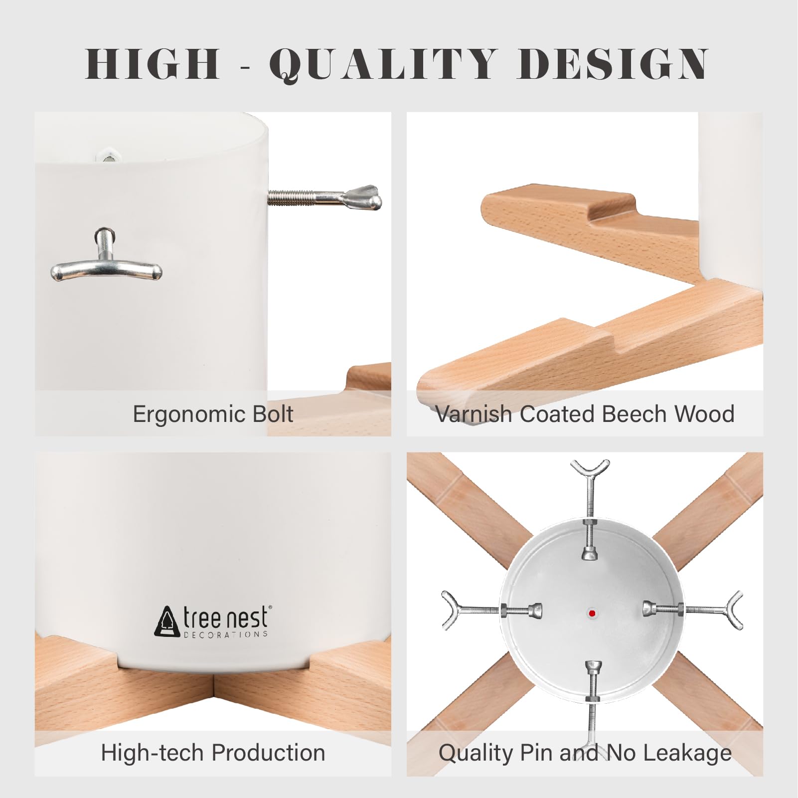 Tree Nest Weihnachtsbaumständer Christbaumständer Baumständer Weihnachtsbaum Standfuß Ständer mit Wassertank für Große Bäume - Pine Christmas Tree Stand für Bäume bis 3m, 5-13cm Stamm Weiß