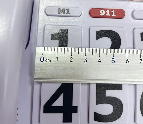 Miniatura 3 de Teléfono con cable con números grandes, teléfono de botón grande con cable para personas mayores para personas con discapacidad auditiva, teléfono