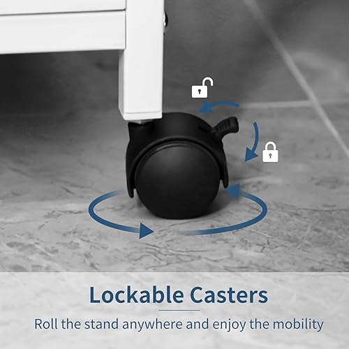 Miniatura 6 de Soporte para impresora, mesa de impresora con estante de almacenamiento para oficina en casa, soporte de impresora grande de 23 x 18 pulgadas con