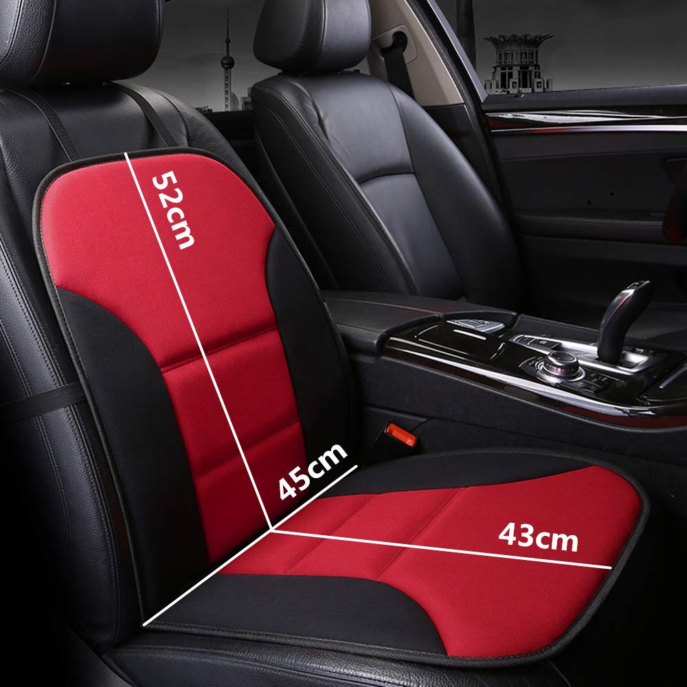 Funda Asiento Coche, Suave Cojín de Asiento, Protección del Asiento de Coche - Cuatro Estaciones Universal Antideslizante Protector Asiento Delanterocon Respaldo - 2PCS