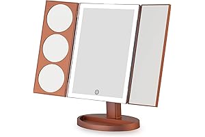 Mirrorvana XLarge Hollywood Style Trifold Lighted Makeup Mirror