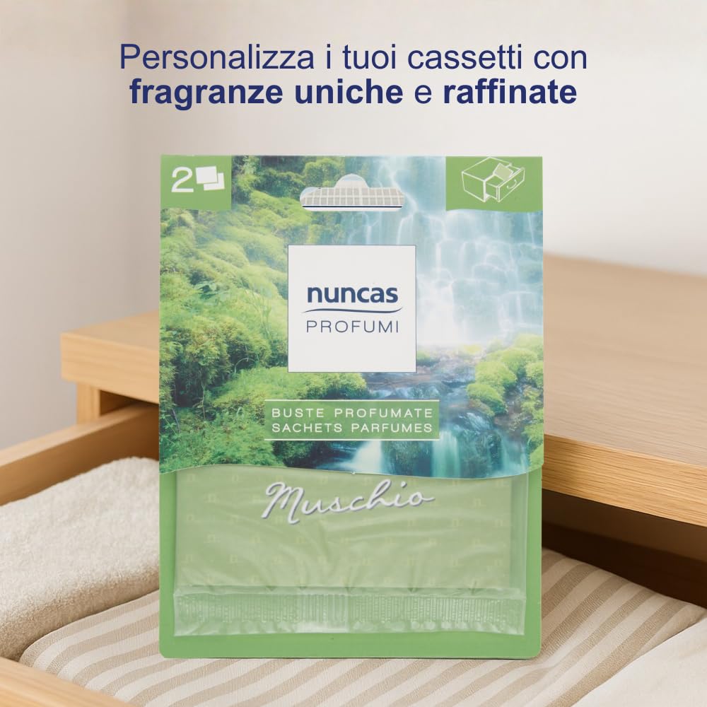 Nuncas Buste Profumate - per Cassetti - Muschio - 2 Pezzi