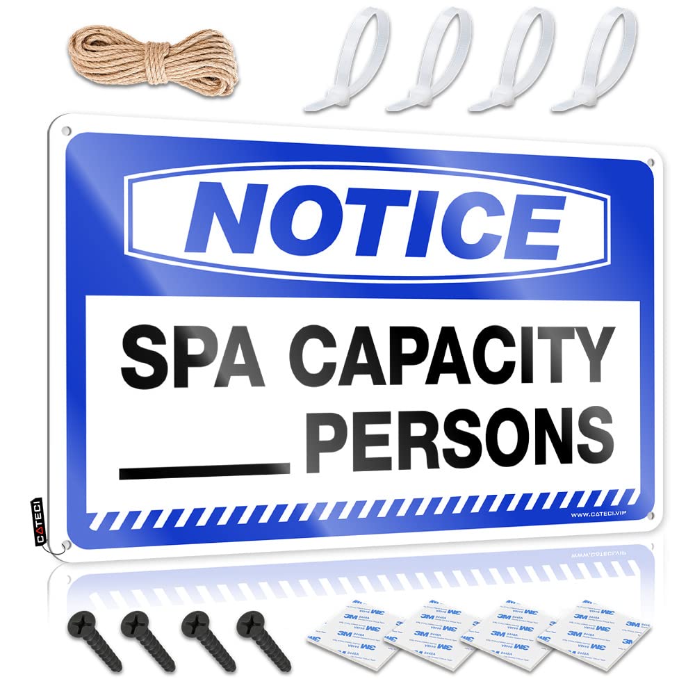 Funnymetal Sign Notice Spa Capacity - Persons Tin Sign Bar For Man Cave Tin Signs Camping Rules(30X40CM)