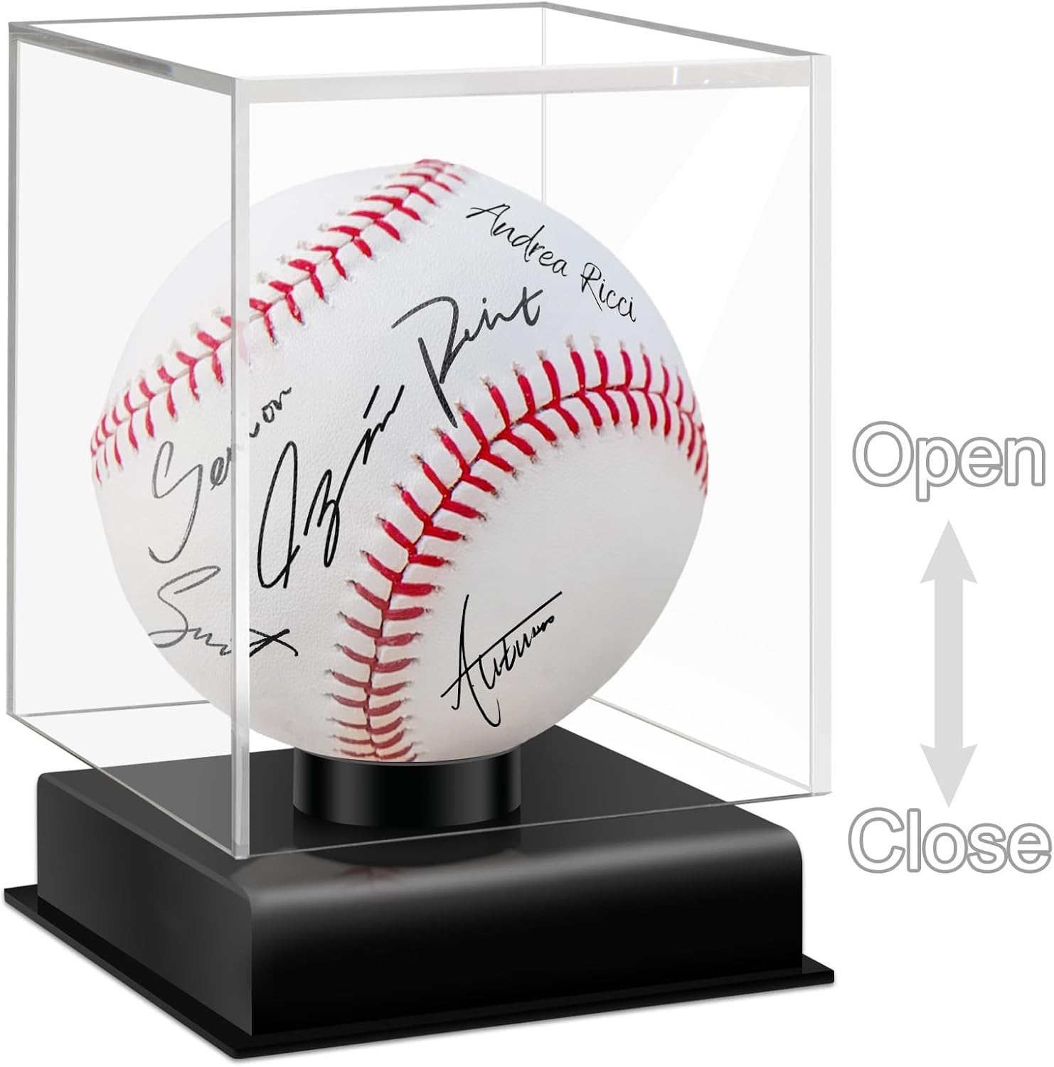Baseball Display Case:UV Protected Acrylic Clear Baseball Display Case,Square Cube Ball Memorabilia Display Box,Autograph Ball Protector,Baseball Holder for Official Size Ball (2 Pack)