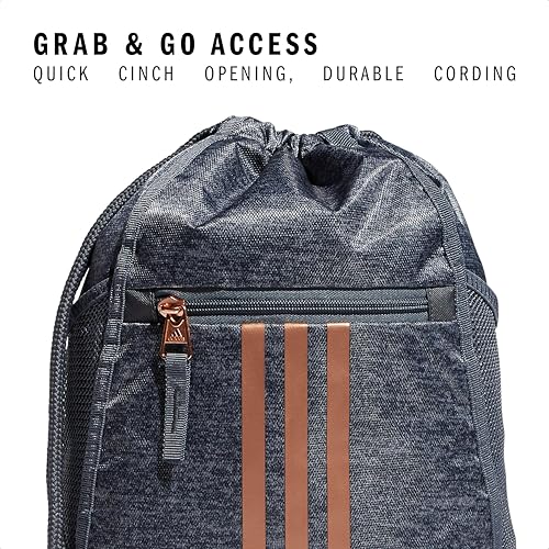 Image of adidas Unisex Alliance II Sackpack, Jersey Onix /Rose Gold, ONE SIZE
