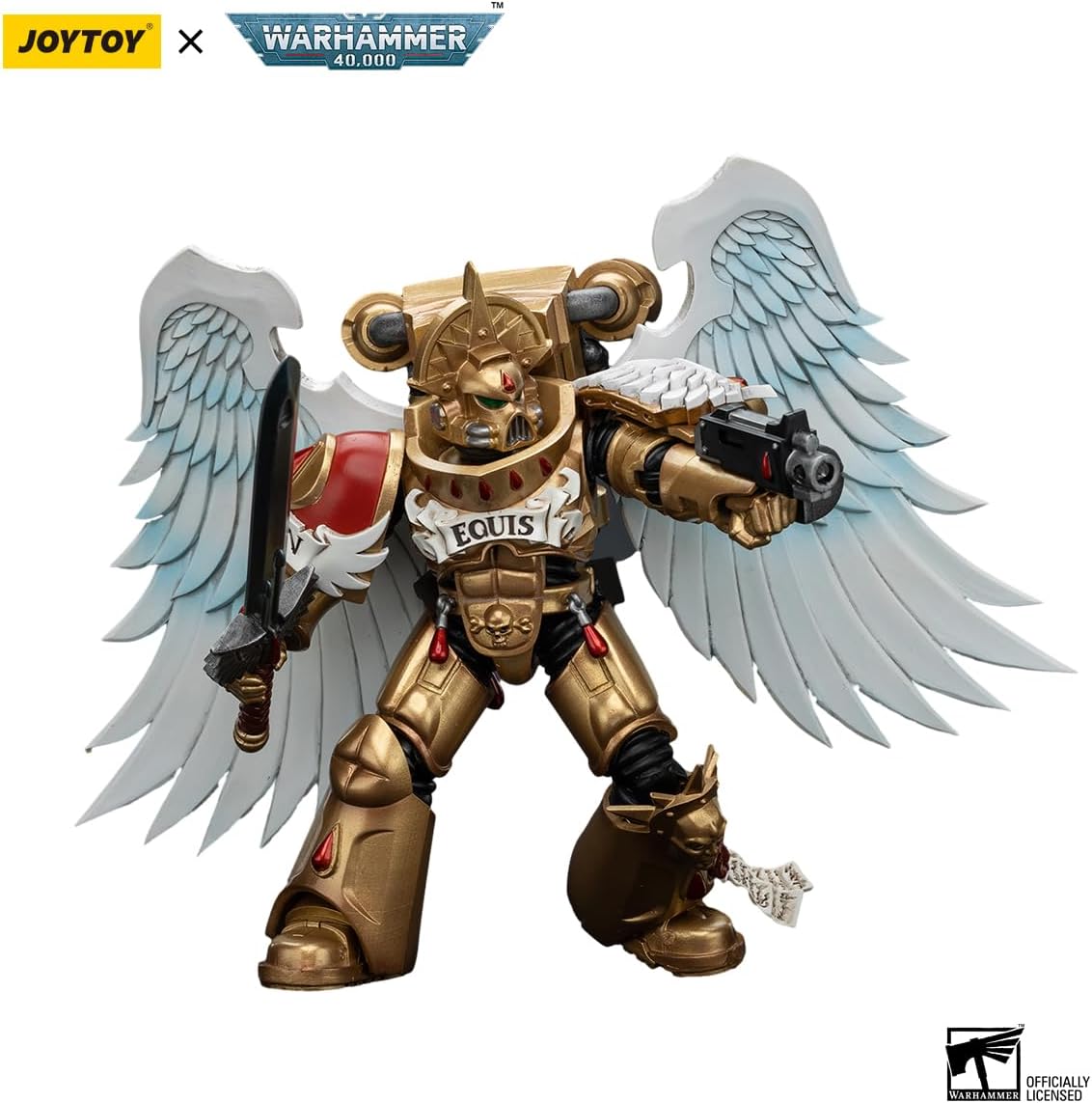 JOYTOY Warhammer 40K Blood Angels Sanguinary Guard with Encarmine Sword 2, 4.8 inch 1:18 Scale Action Figure Mecha Joy Toy Collection Model