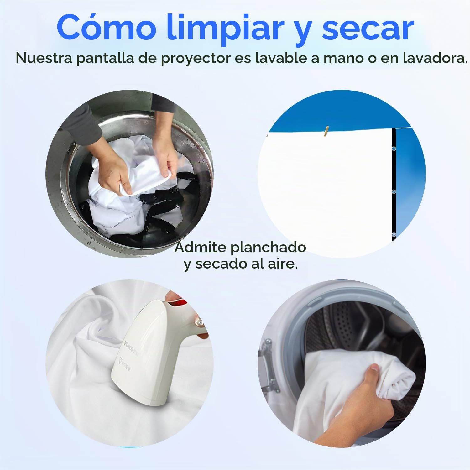 Pantalla de proyector frontal y trasera plegable portátil de 84 pulgadas (213 cm), para interiores y exteriores, 4K 16:9 HD, pantalla de proyección de doble cara para películas, camping