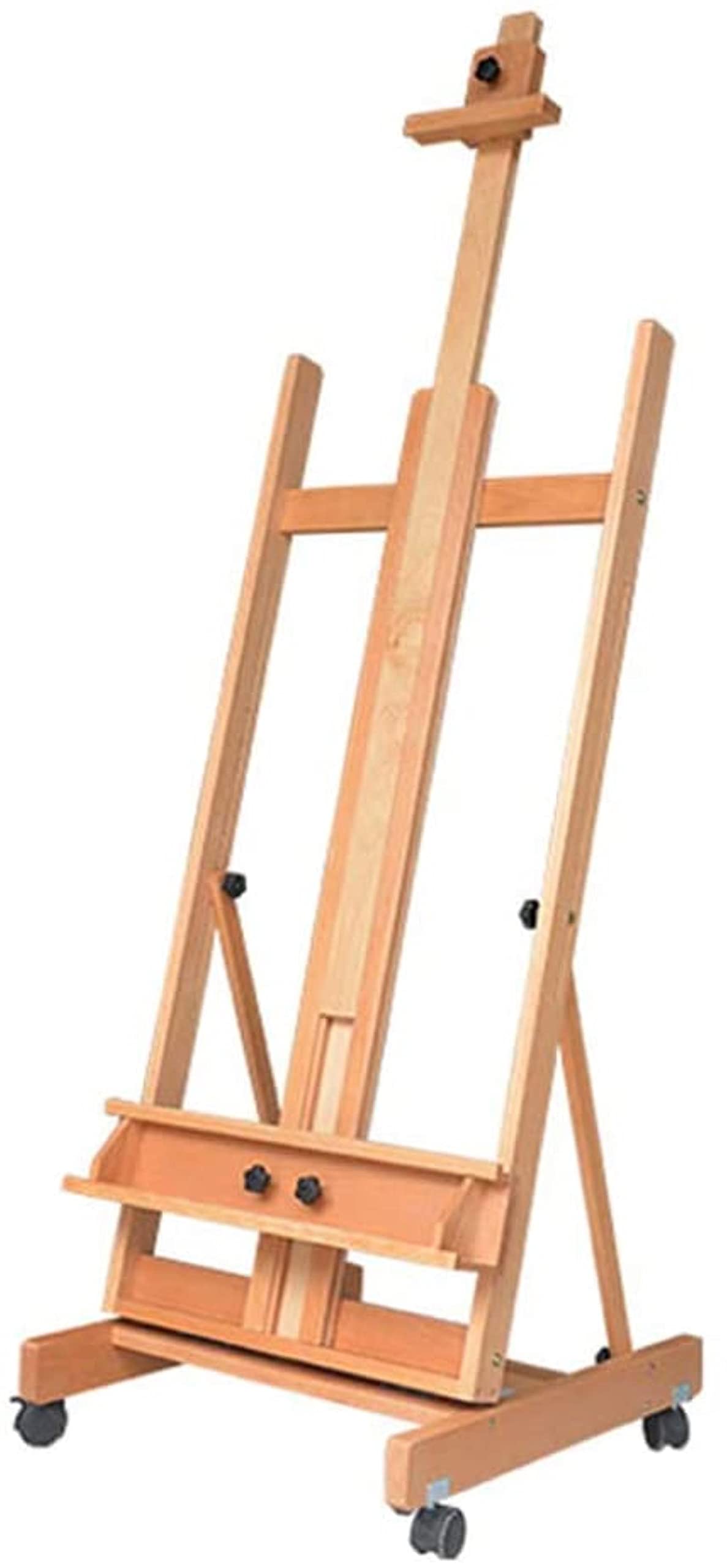 WDSOPK Wooden Oil Easel With Wheel Drawing Board Wooden Advertising Display Stand Studio Easel