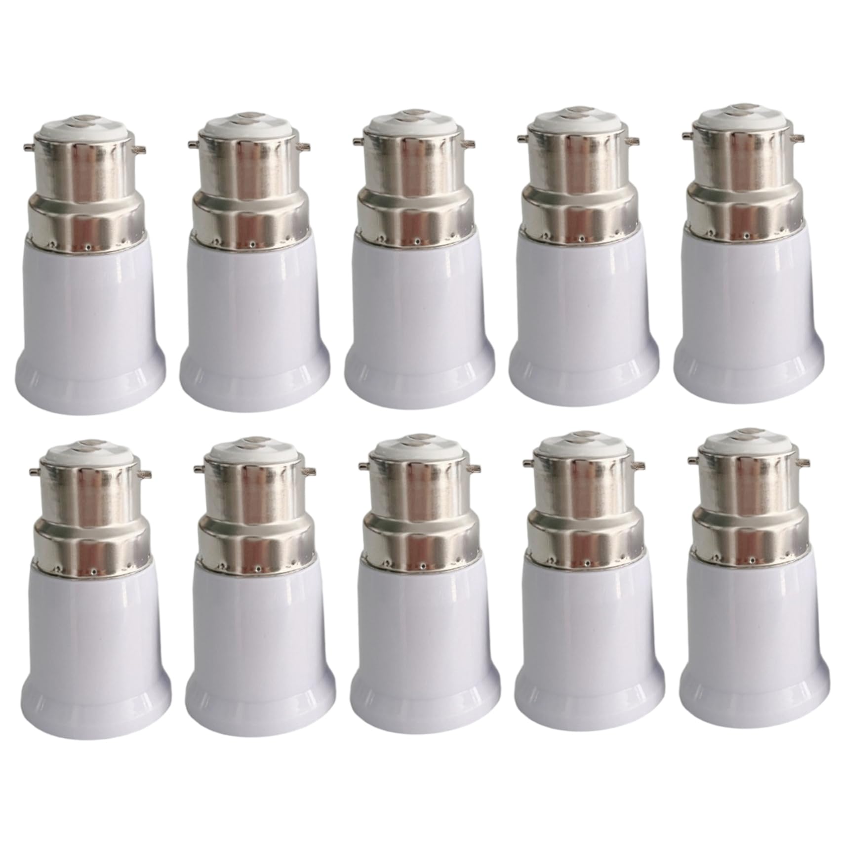 Peosaard Light Adapter Socket Converter, B22 to E27 Light Bulb Adapter Socket Converter 10Pcs 2.4x1.4 220V 10A 100℃ Heat Resistant Thread Bulb