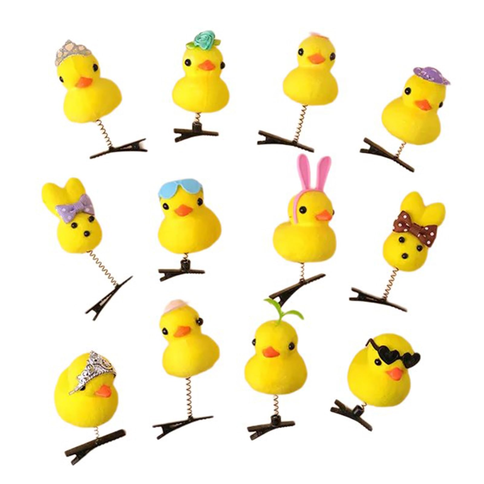 3D Animal Hairpin Cartoon Duck Hair Clip Birthday Party Barrette 12 Pieces Kids Hair Accessory : Beauty