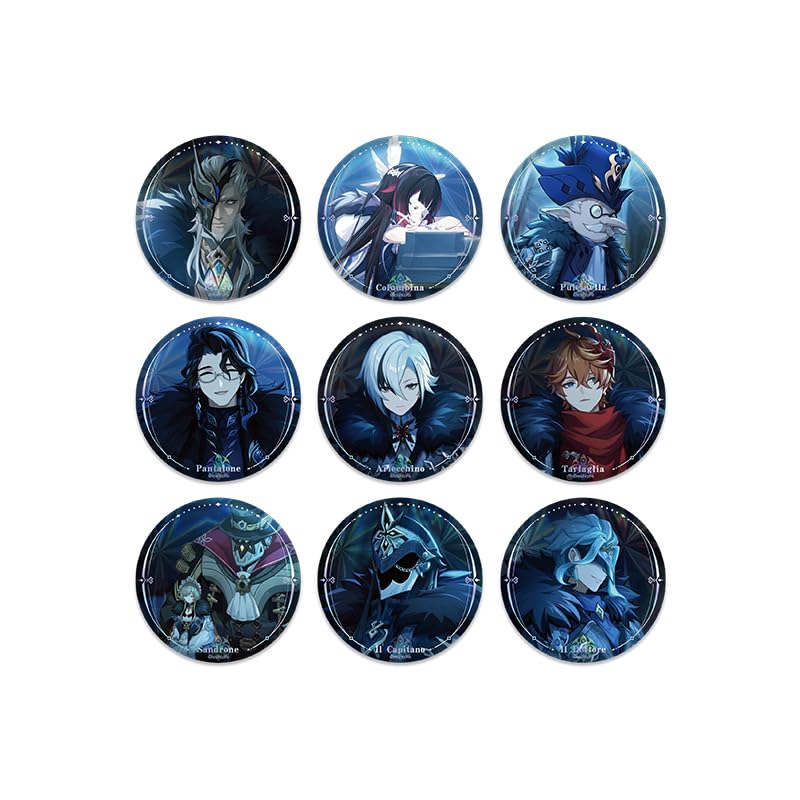 Genshin Impact A Winter Night's Lazzo Themed Series Character Badge - Arlecchino