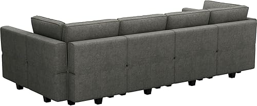 Miniatura 9 de Belffin - Sofá seccional modular con cama oculta, sofá seccional convertible para sala de estar. Sofá color gris claro