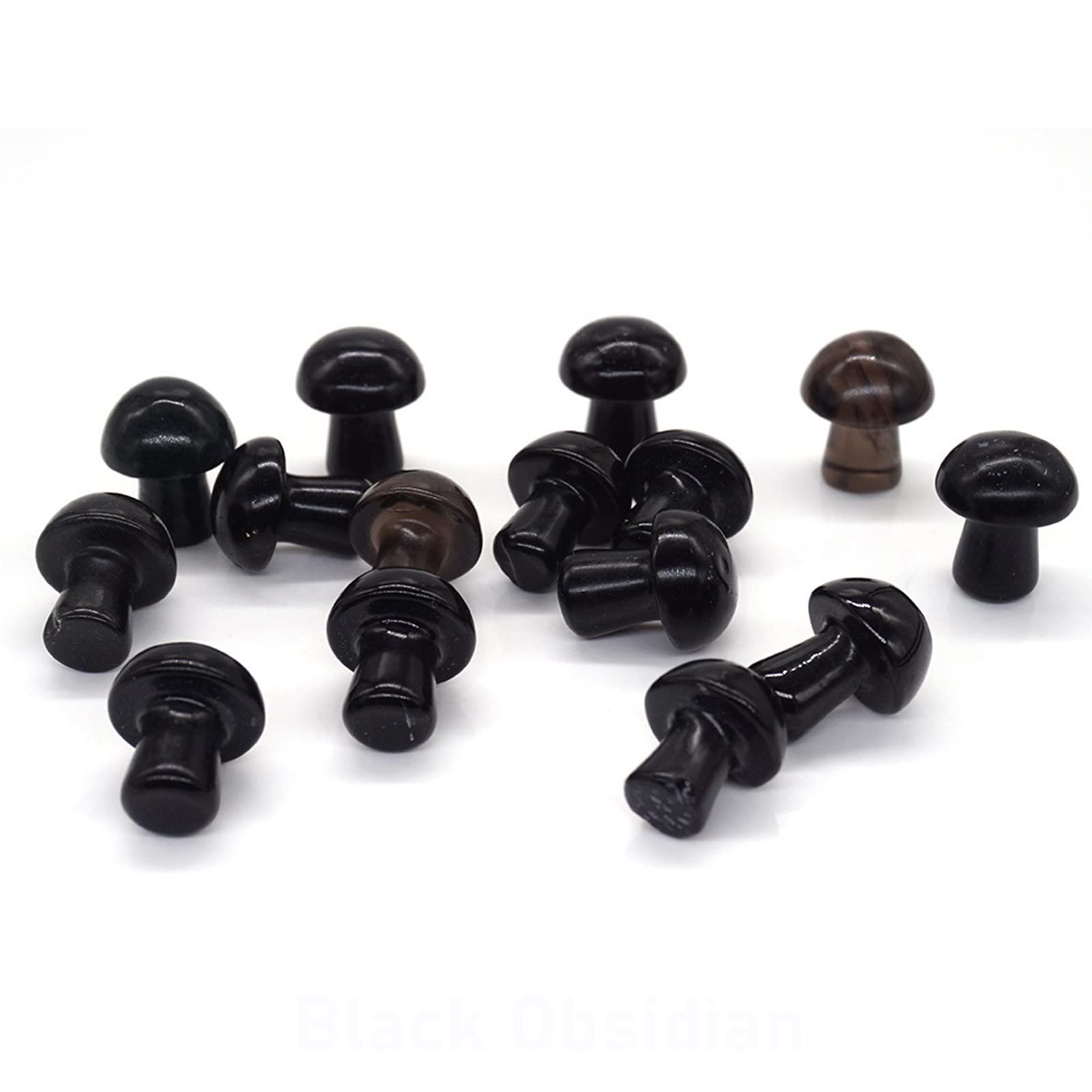 LQYXGS Crystal Stone Home Decor 20MM Mini Mushroom Figurine Natural Stones Carved Crafts Decor Quartz Crystal Statue, 20PCS/ Set(2)