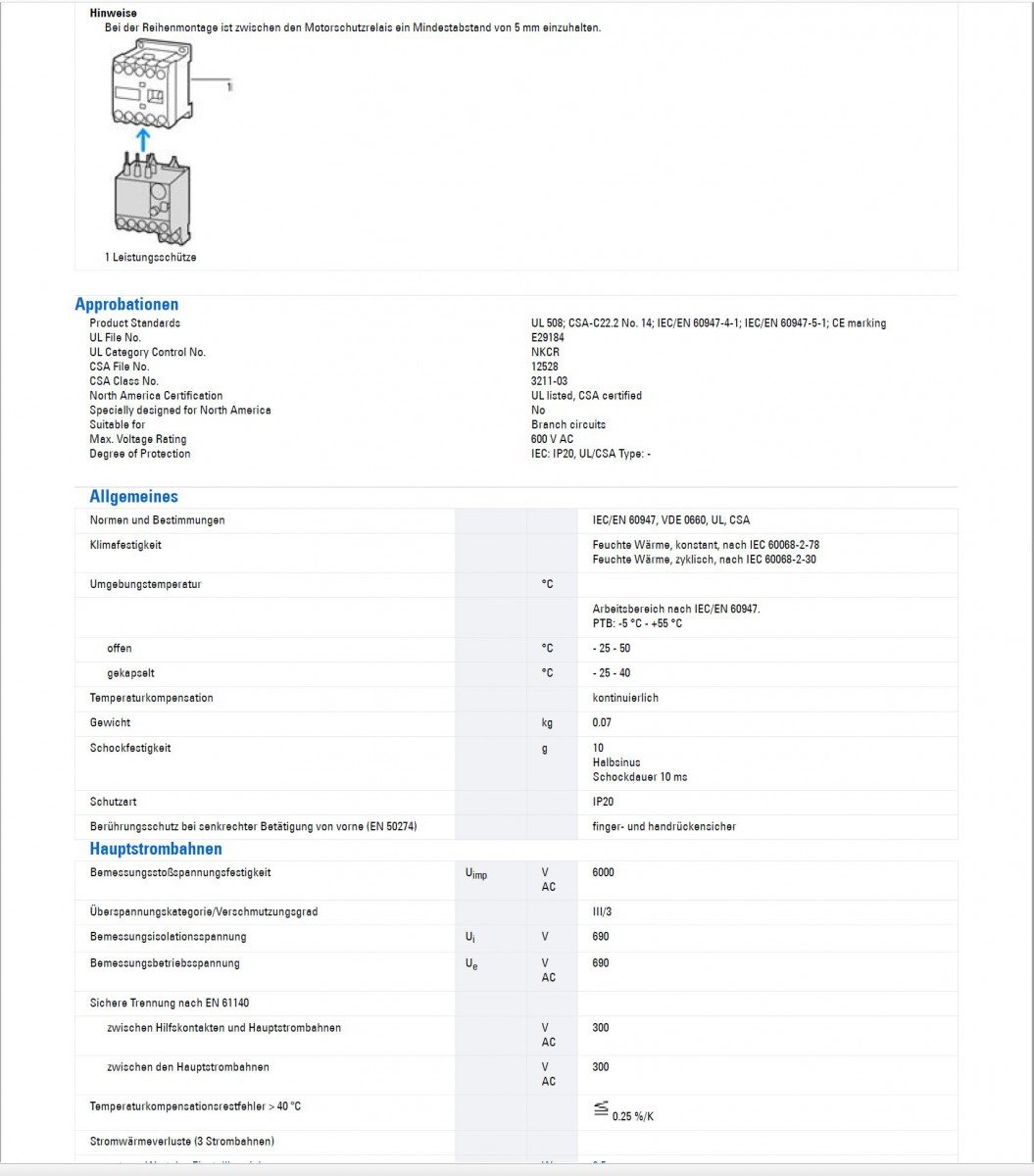 Eaton ZE-2,4 EATON ZE-2, 4 Relé Térmico, 1.6-2.4A, 1 No con 1 NC