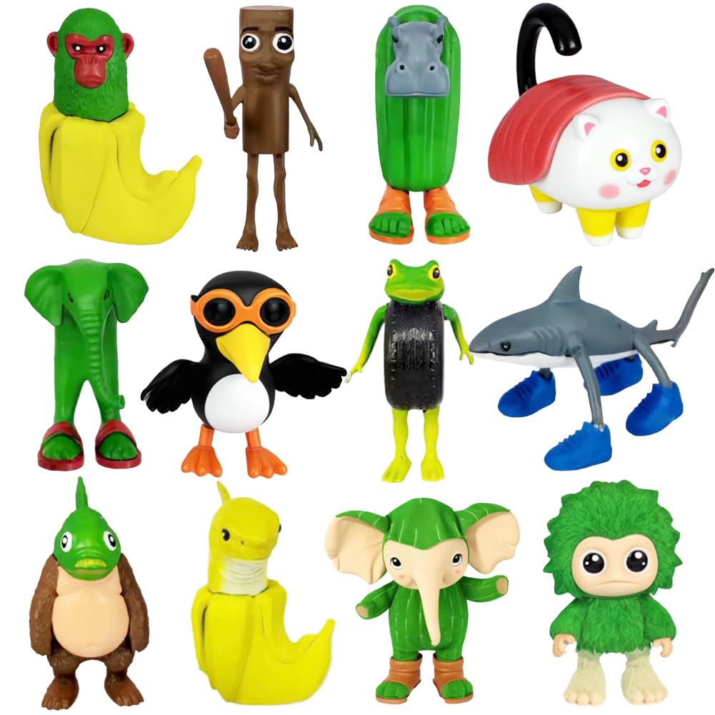 12PCS Italian Brainrot Action Figures Set,1.8-3.3IN Funny Collectible Figures for Kids & Adults,Tralalero Tralala-Inspired,Creative Shark,Monkey and More Toys,Safe Gifts for Fans Ages 6+ (I-12PCS)