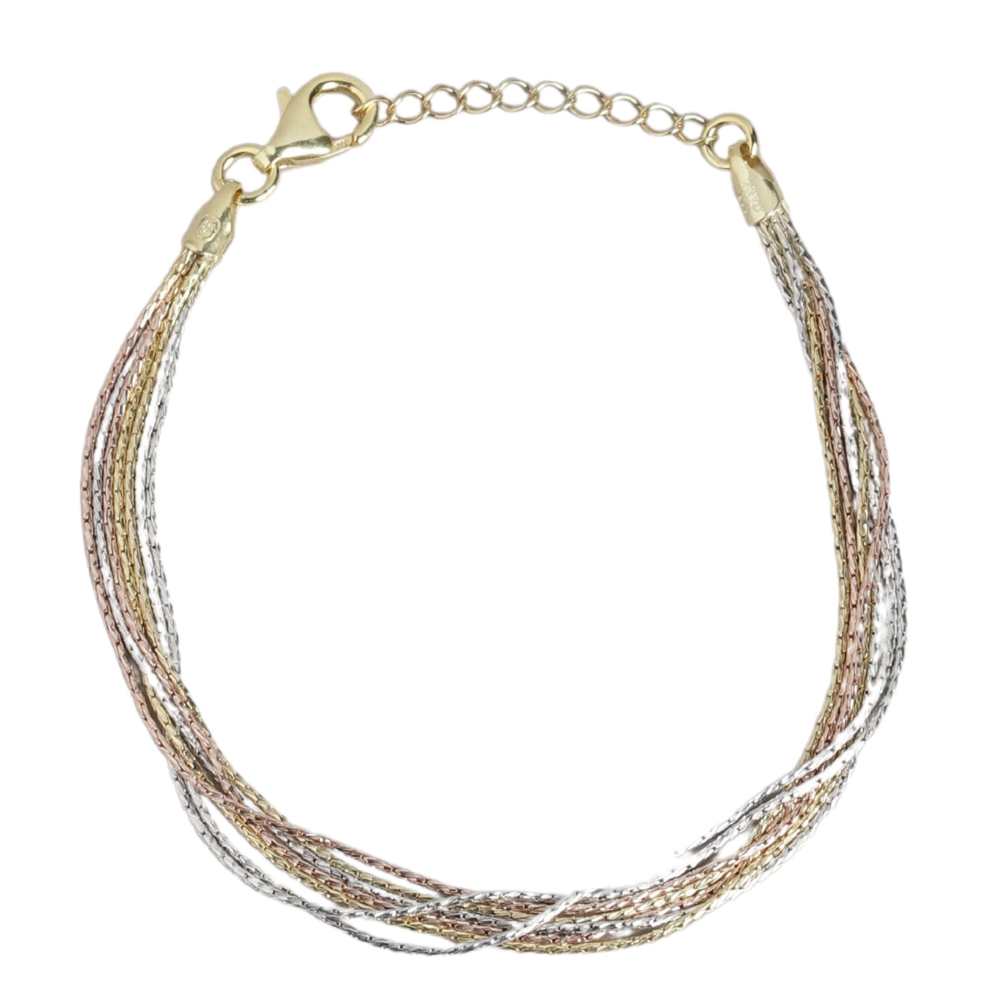 ZAVYA 925 Sterling Silver Modest Triple Tone Plating Bracelet | Gift for Women and Girls | With Certificate of Authenticity and 925 Hallmark (B0CKBWZPNK) Amazon Price History, Amazon Price Tracker