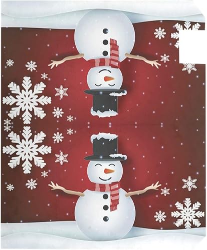Miniatura 3 de ALAZA Funda magnética para buzón de Navidad roja con muñeco de nieve y copo de nieve, decoración del hogar, para exteriores, tamaño estándar, 18 x