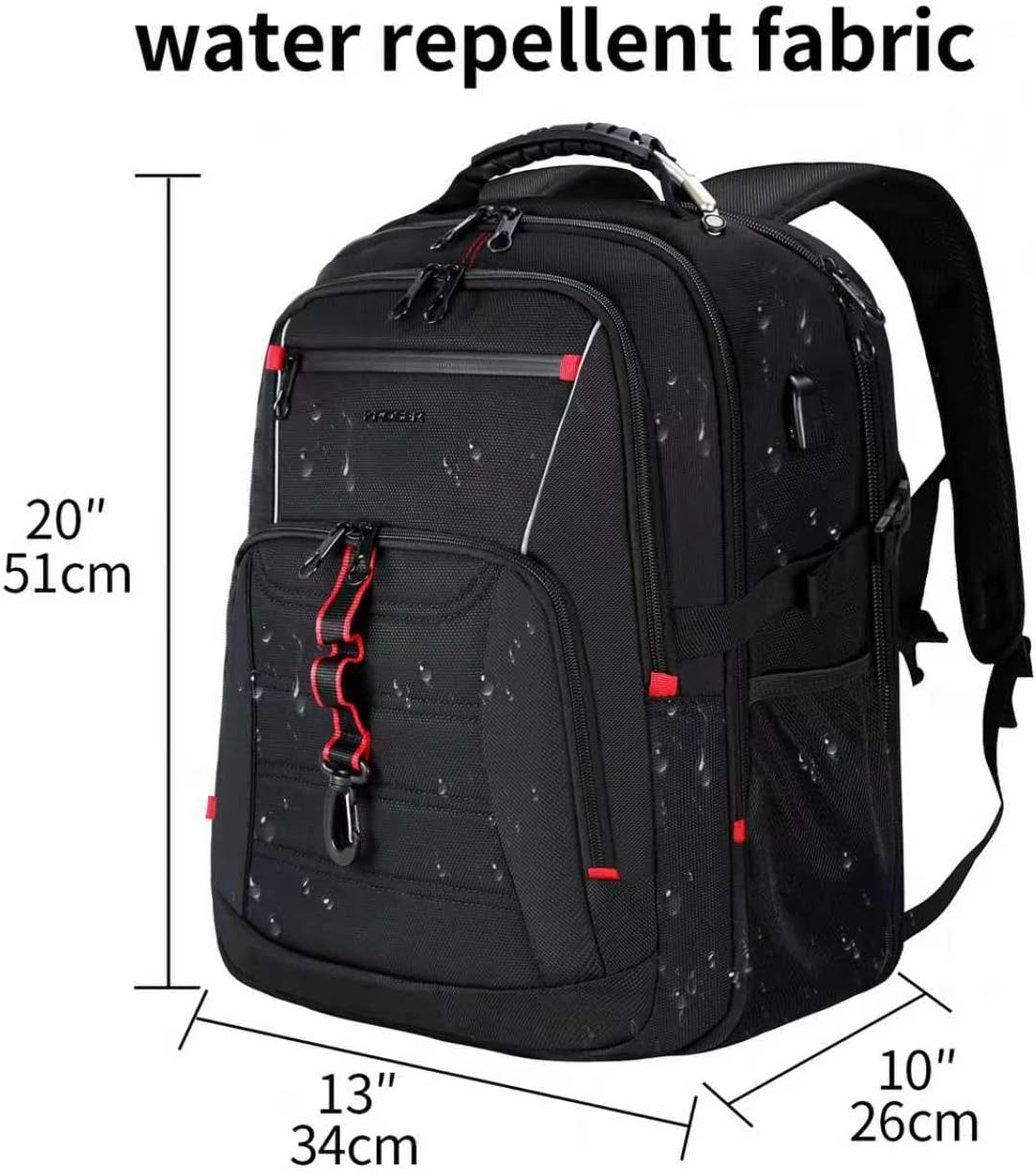 kroser travel laptop backpack 18.4 inch xxxl computer backpack stylish college backpack with rfid pockets usb charging port reflective strips water-repellent daypack for business/men