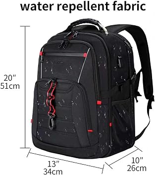 KROSER Travel Laptop Backpack 18.4 inch L Computer Backpack Stylish College Backpack with RFID Pockets USB Charging Port REFLECTIVE STRIPS Water-Repellent Daypack for Business/Men