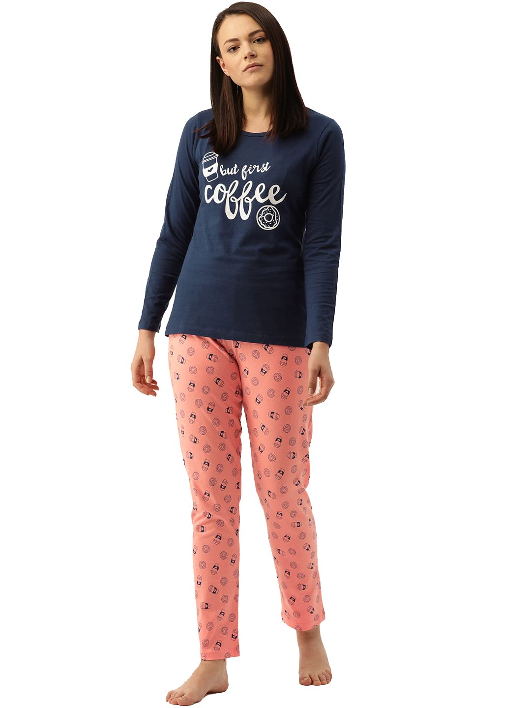 macklyFull Sleeve Top & Pyjama Set for Womens, Womens Night Suit, Womens Nighdress Womens Clothing Set, Size S-XXL