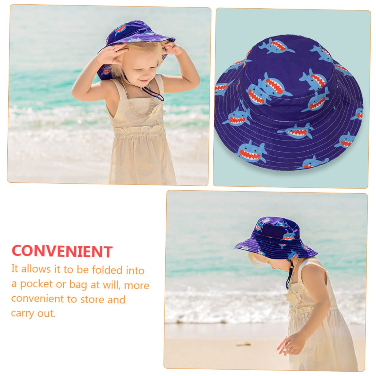 YSJNHX Sombrero de protección solar para dibujos animados con estampado de animales, gorra de pescador con correa para la barbilla, cómodos y transpirables, sombreros de verano para niños y protección